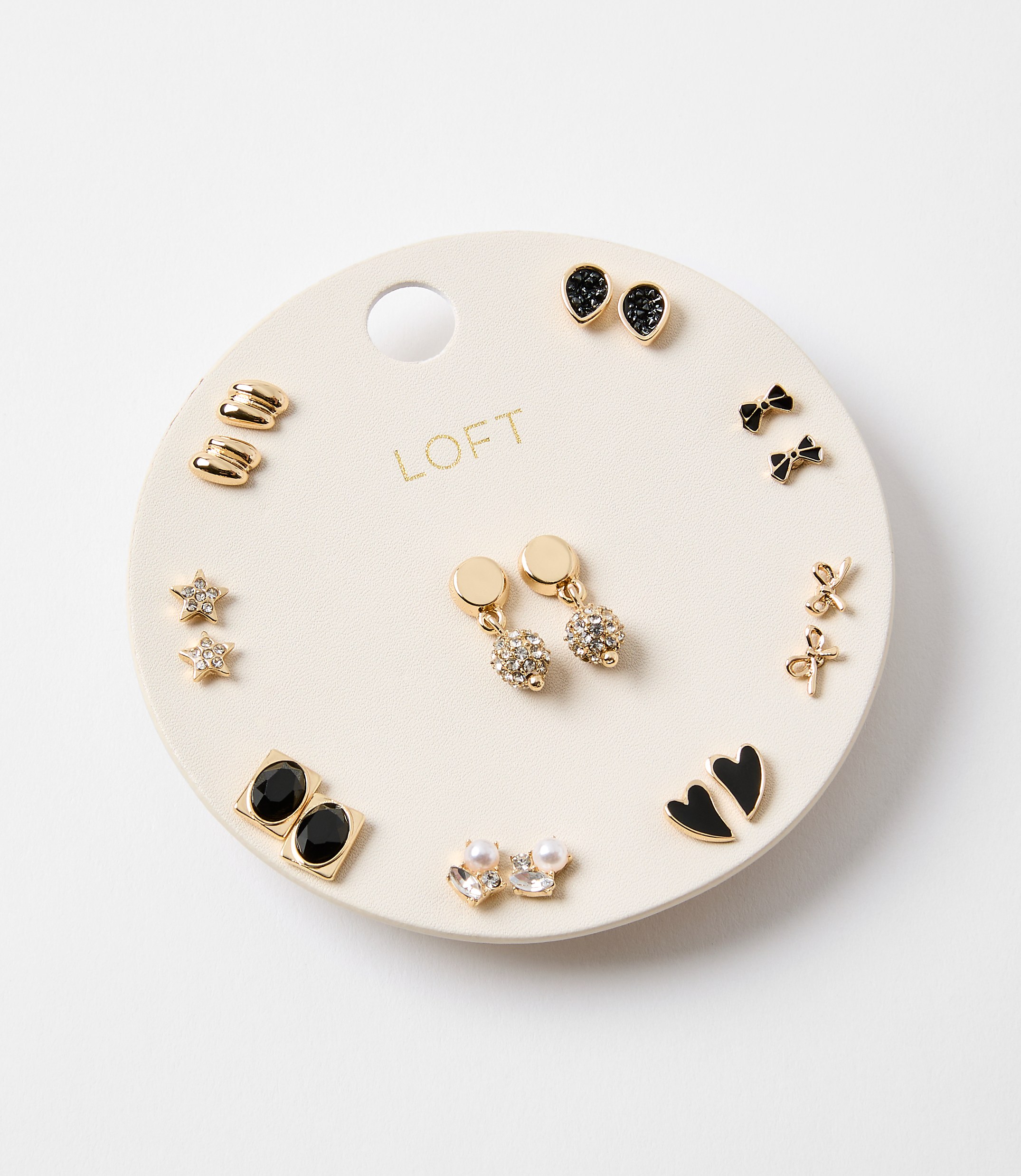Pave Ball Drop Stud Earring Set
