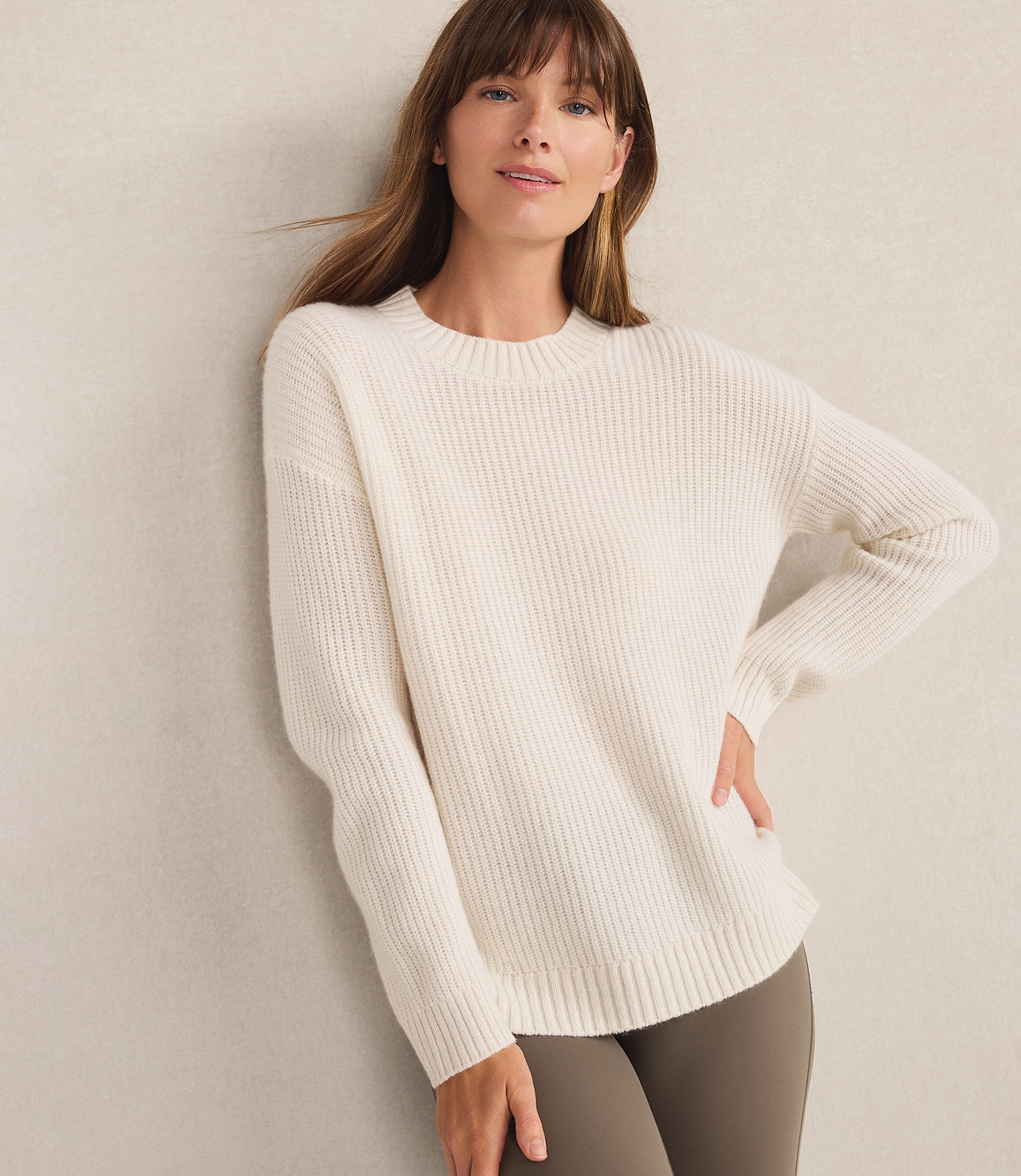 Haven Well Within Cashmere Shaker Stitch Crewneck Sweater