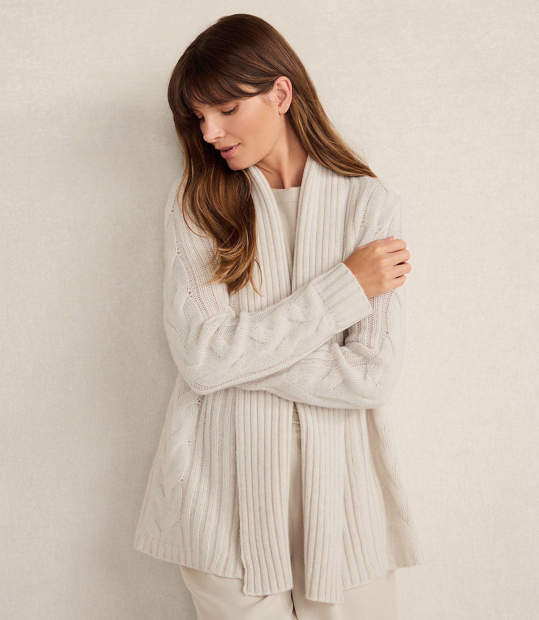 Haven Well Within Cashmere Cable Open Front Cardigan