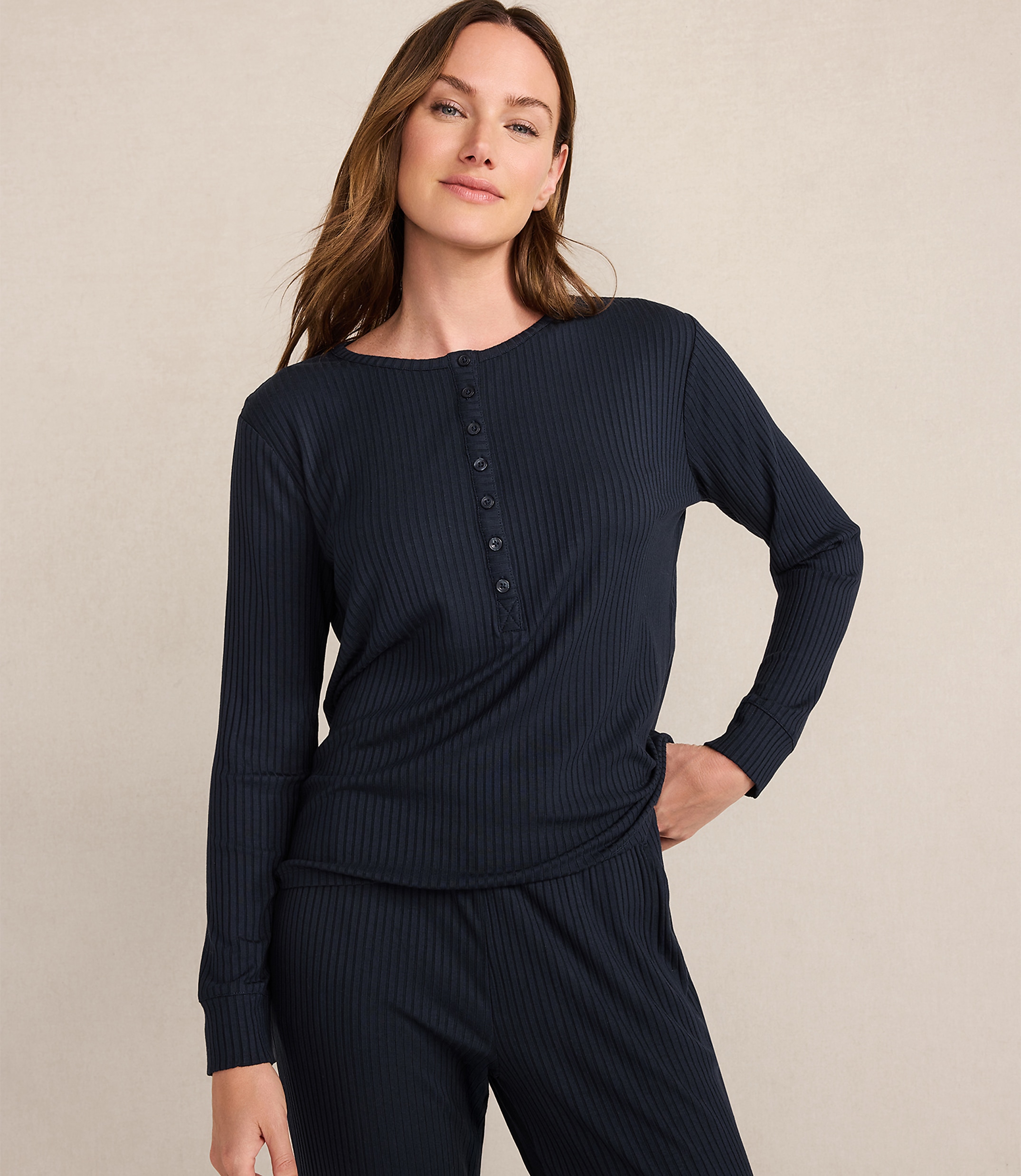 Haven Well Within Drapey Rib Knit Henley