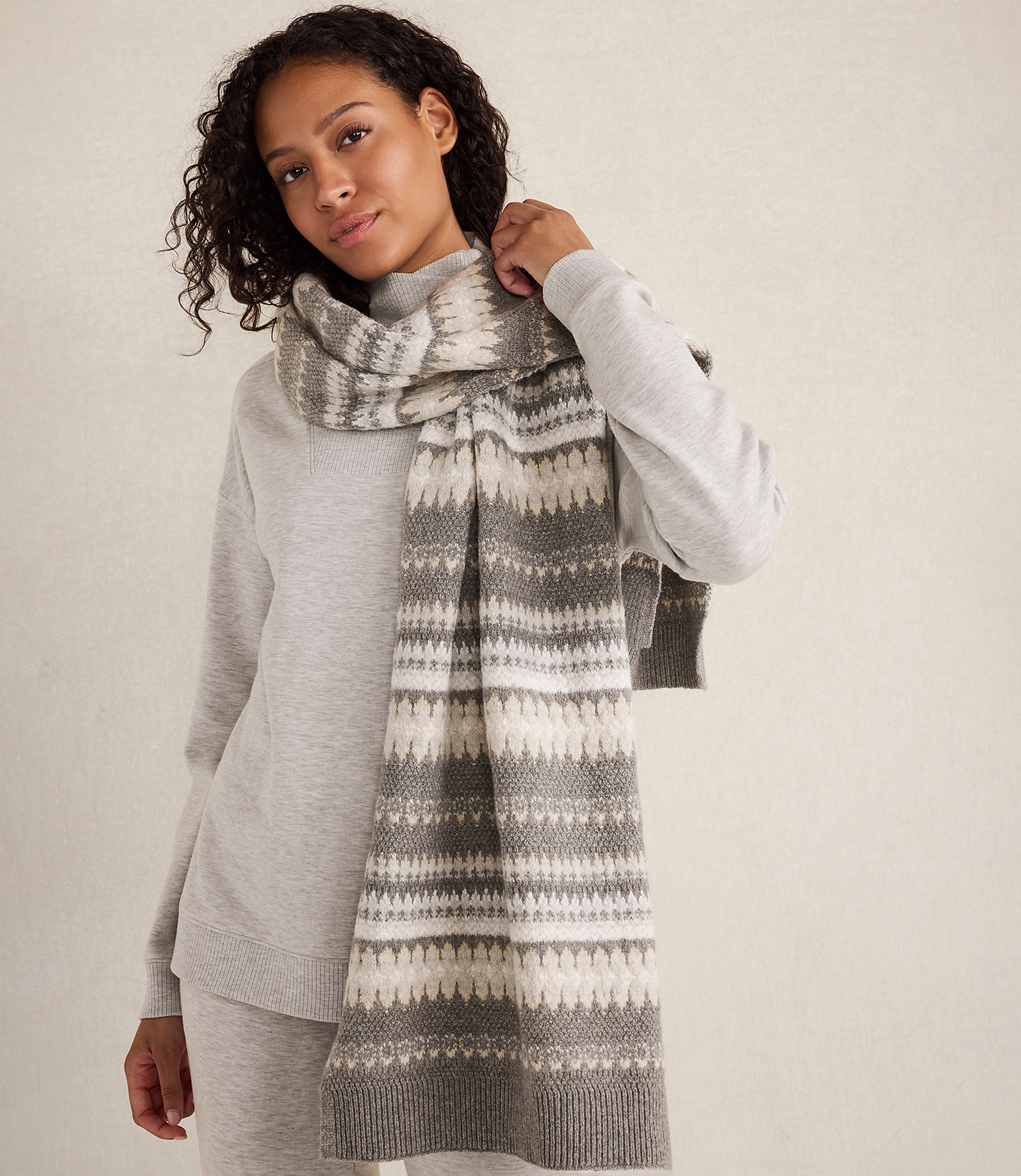 Haven Well Within Organic Cotton Blend Nostalgic Fair Isle Scarf