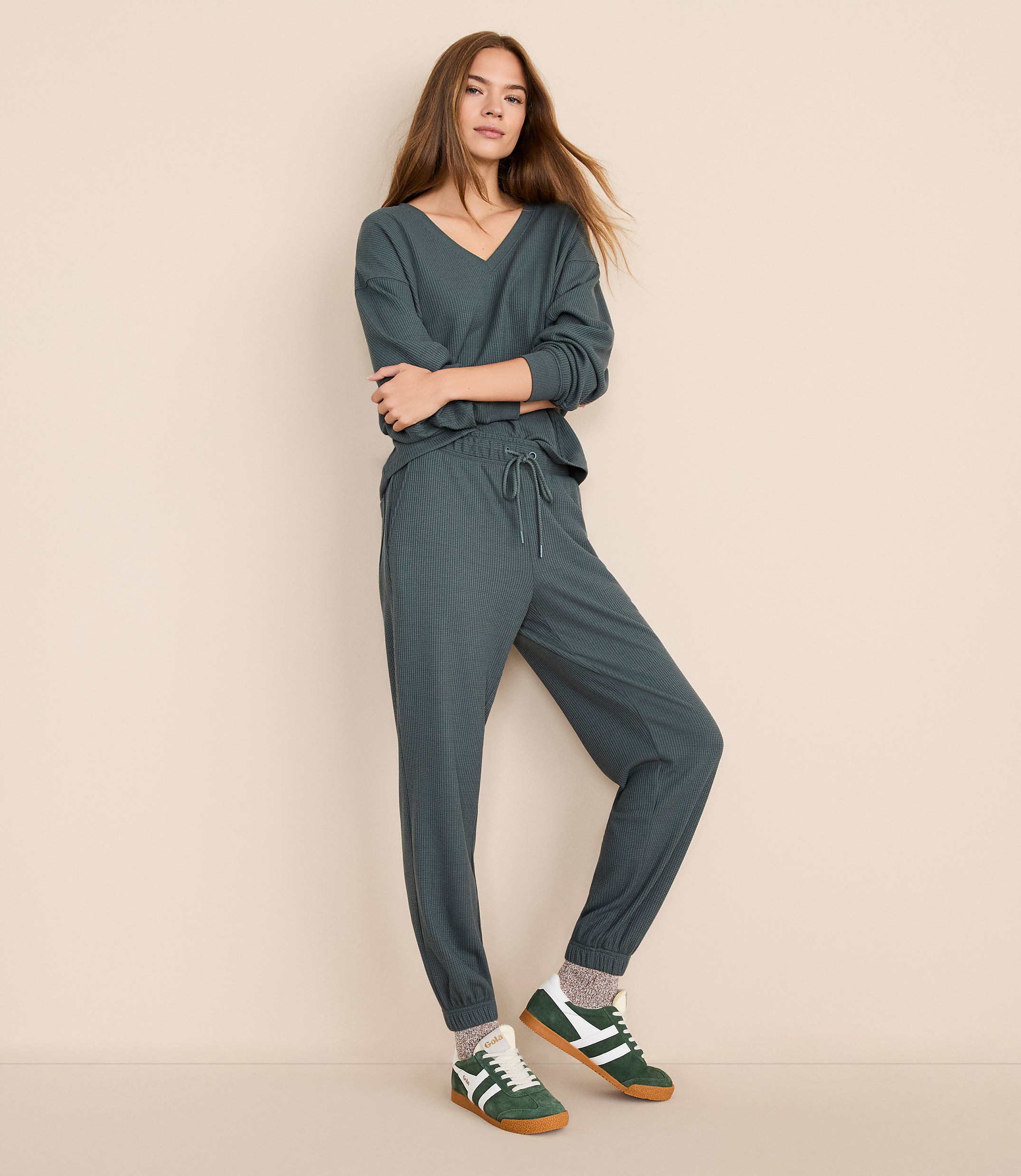 Petite Lou & Grey Upstate Waffle Joggers