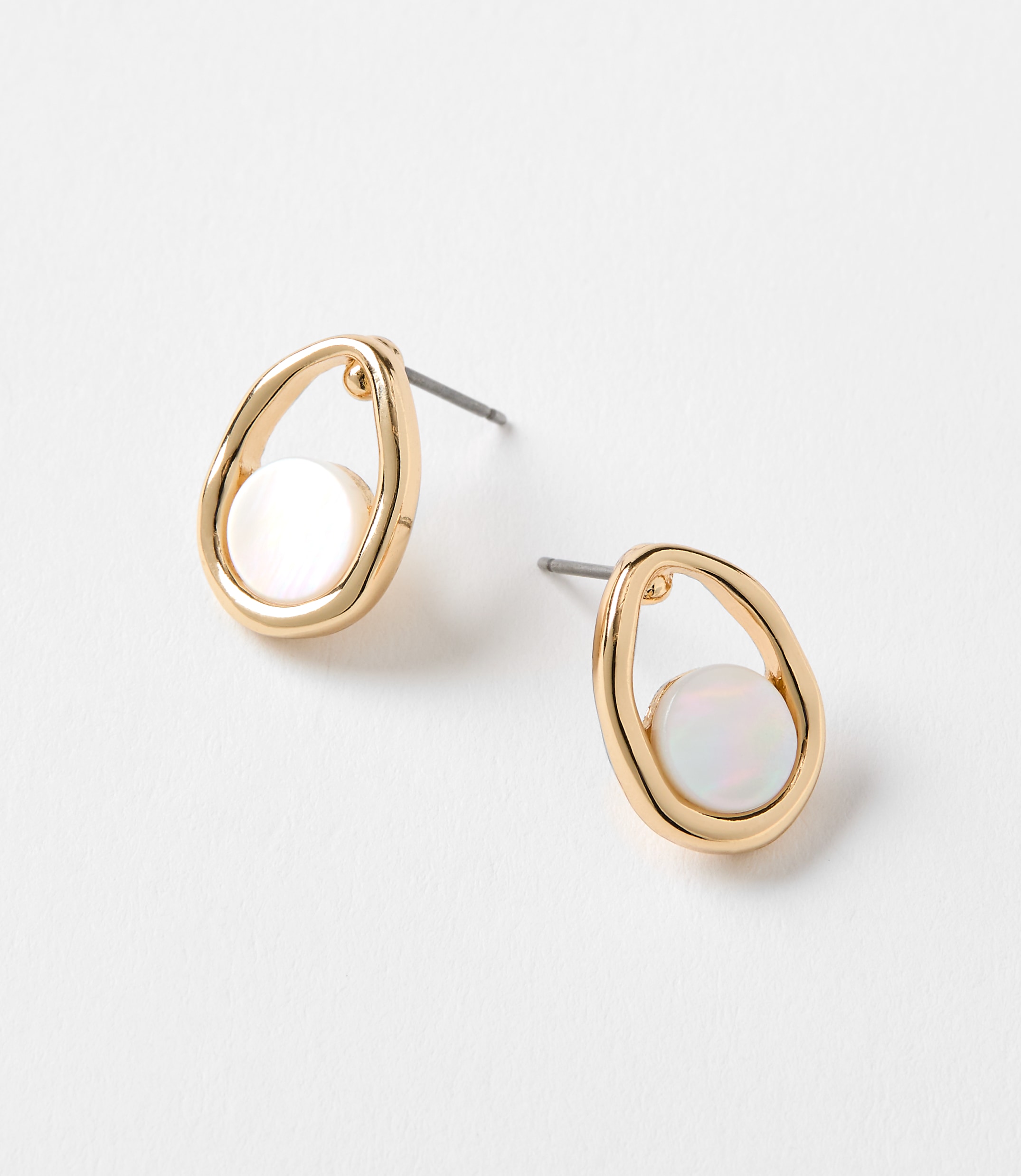 Mother Of Pearl Framed Stud Earrings