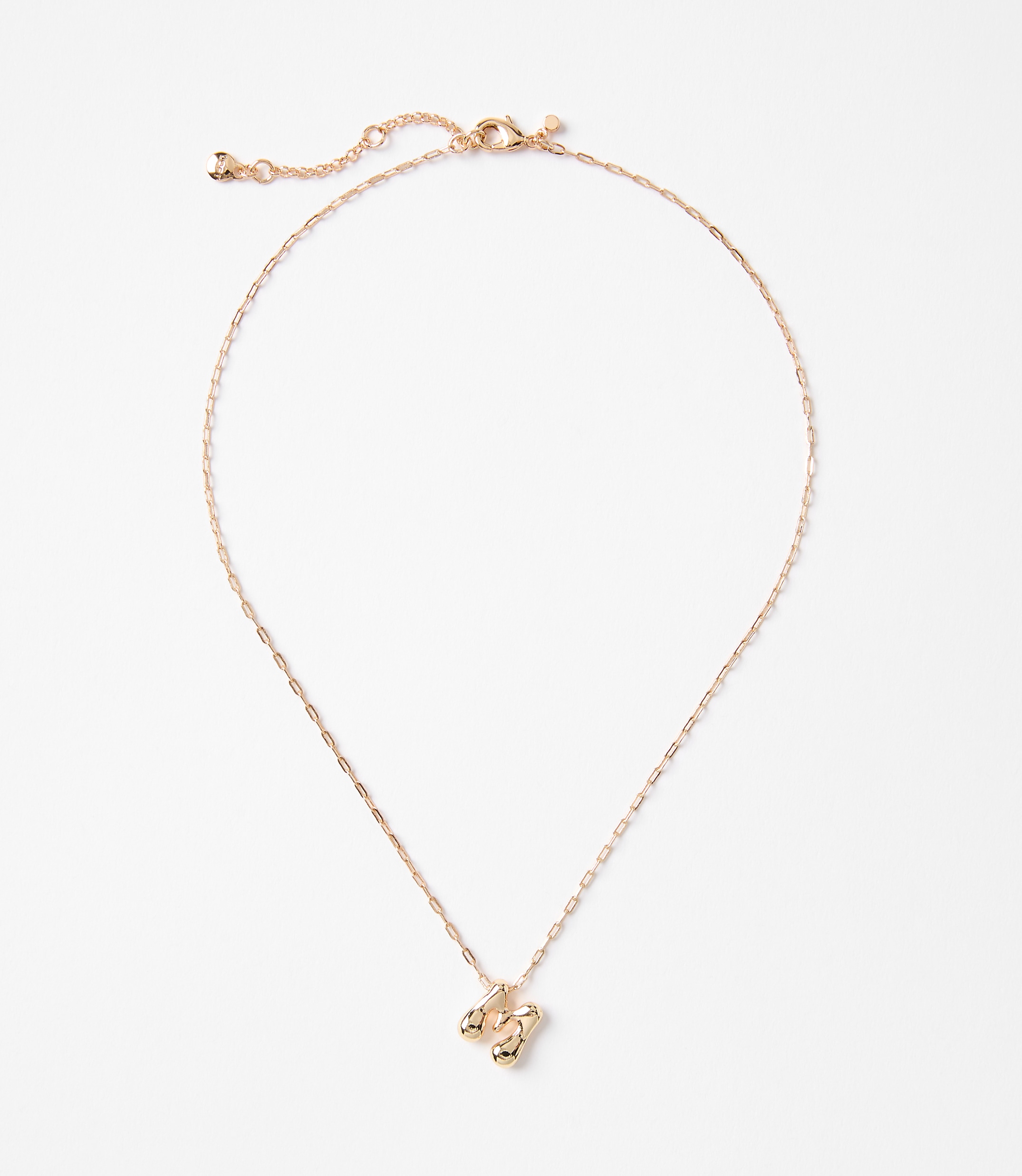 Bubble Letter Initial Necklace