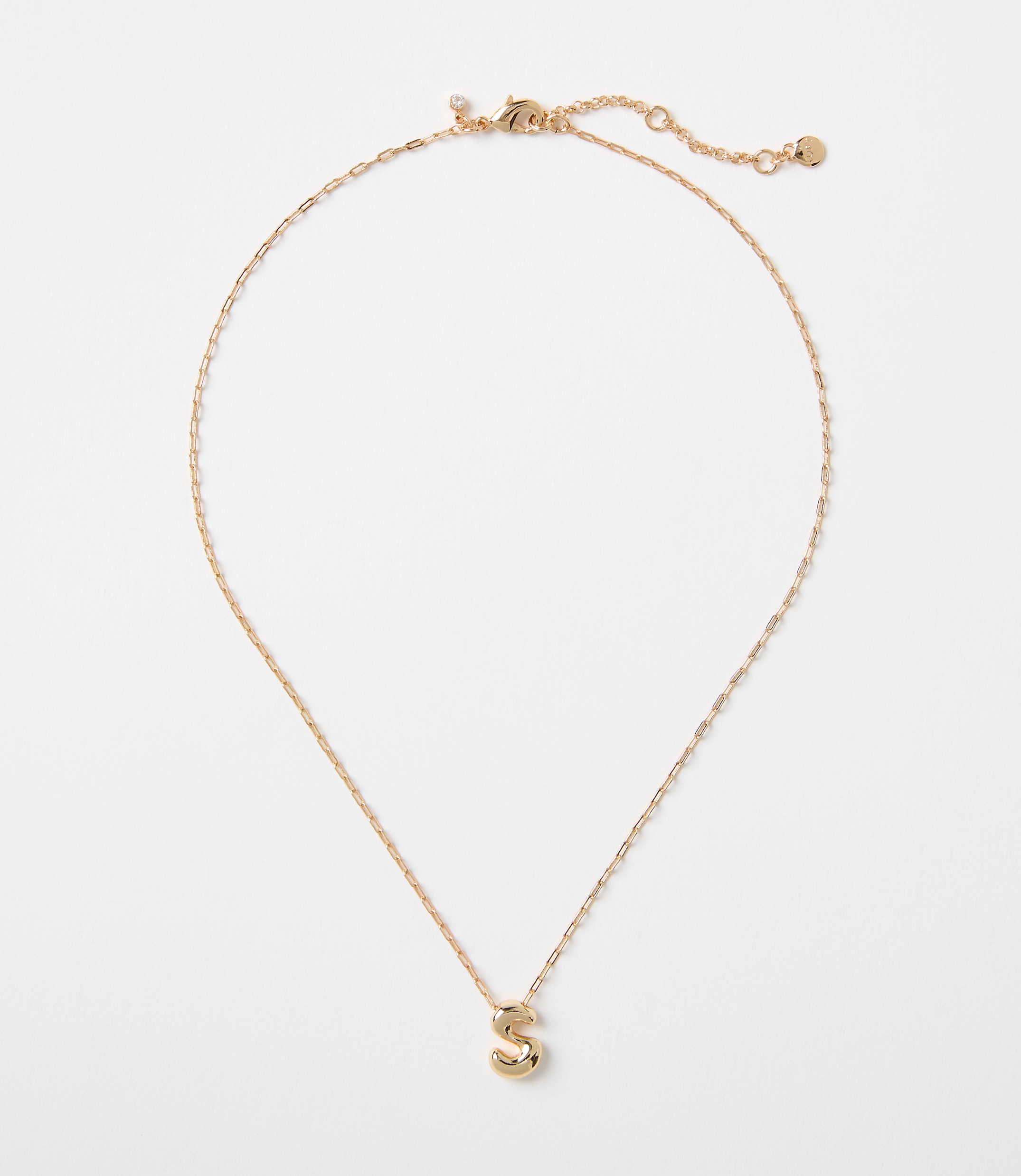 Bubble Letter Initial Necklace