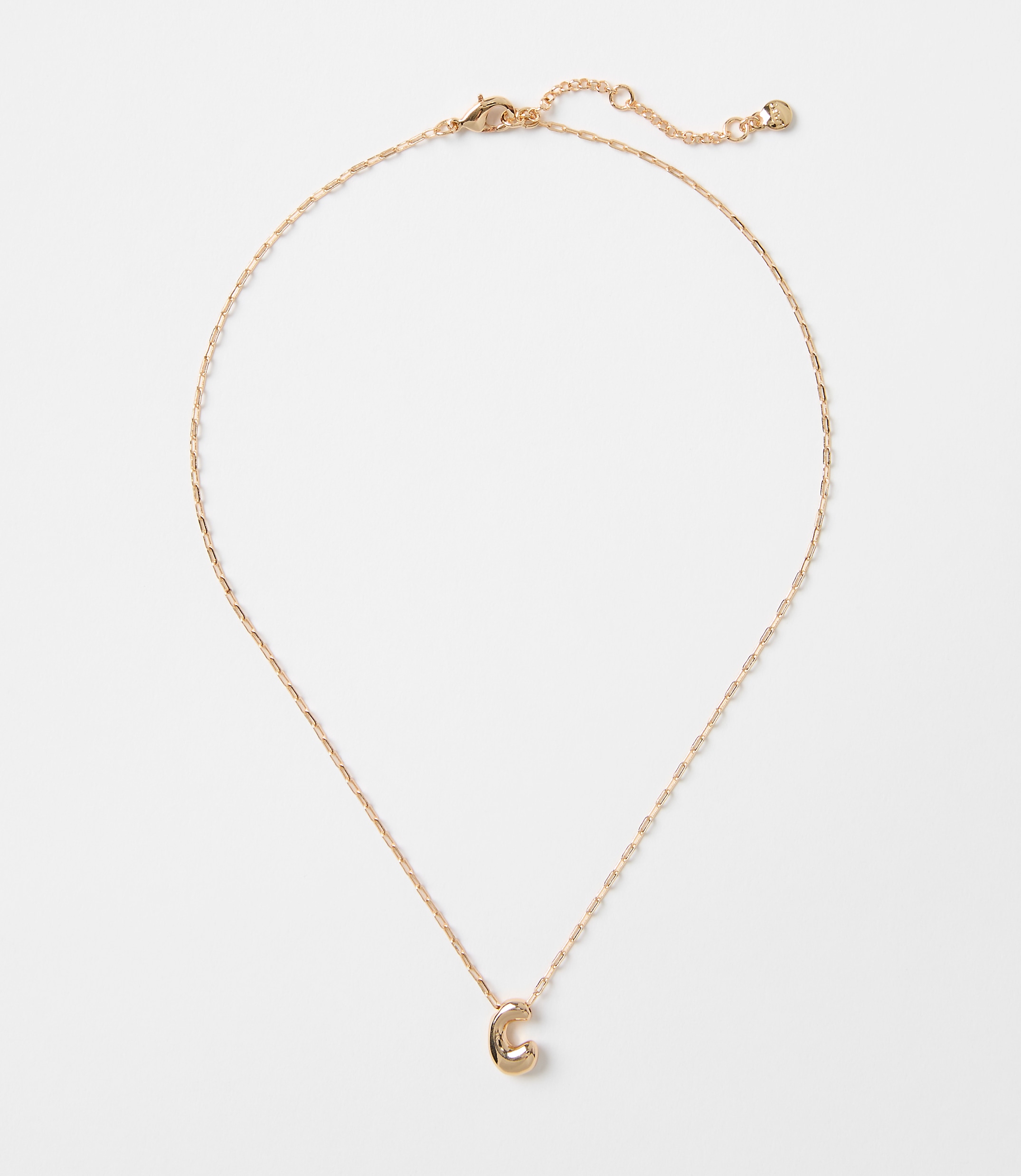 Bubble Letter Initial Necklace