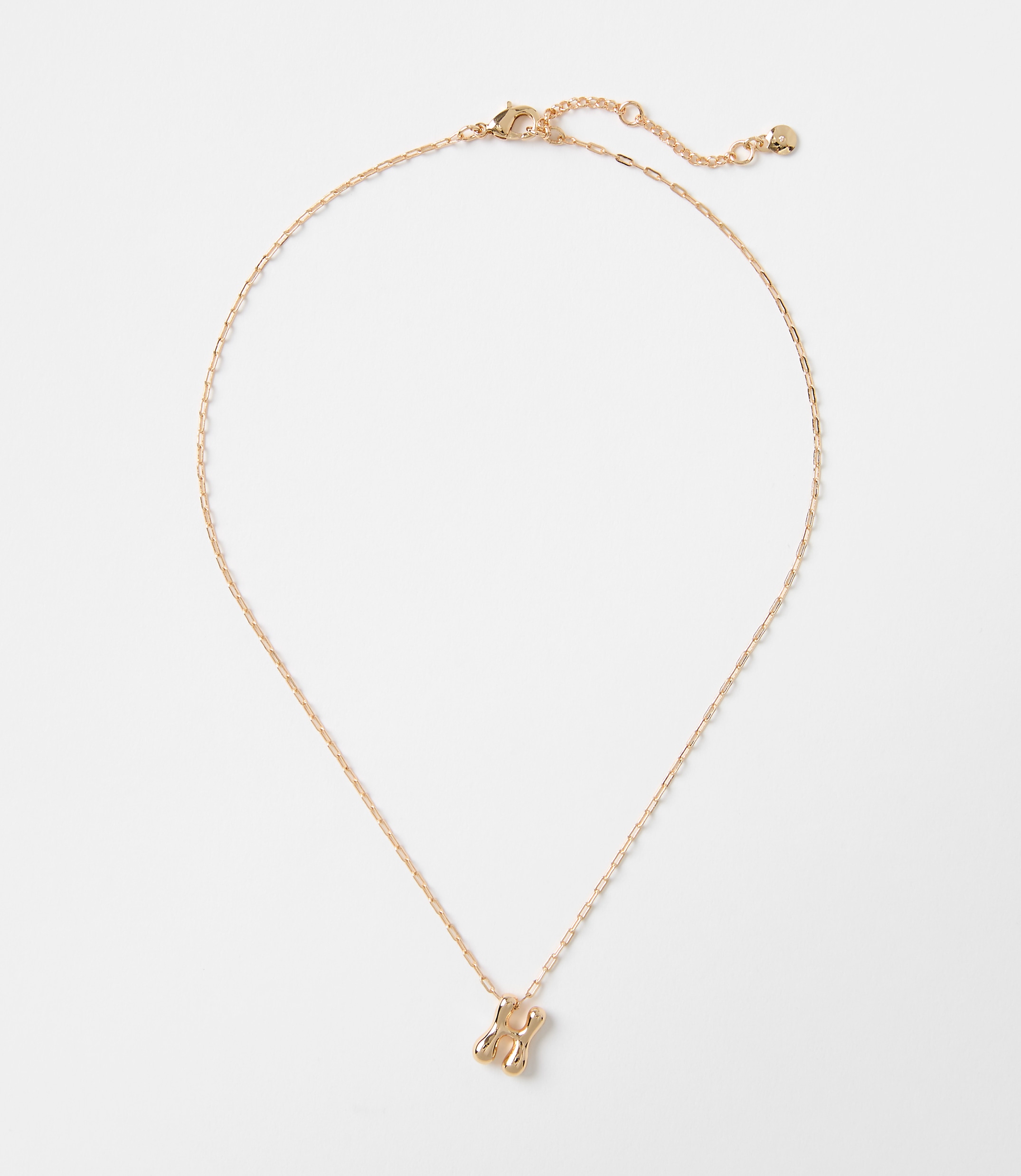 Bubble Letter Initial Necklace