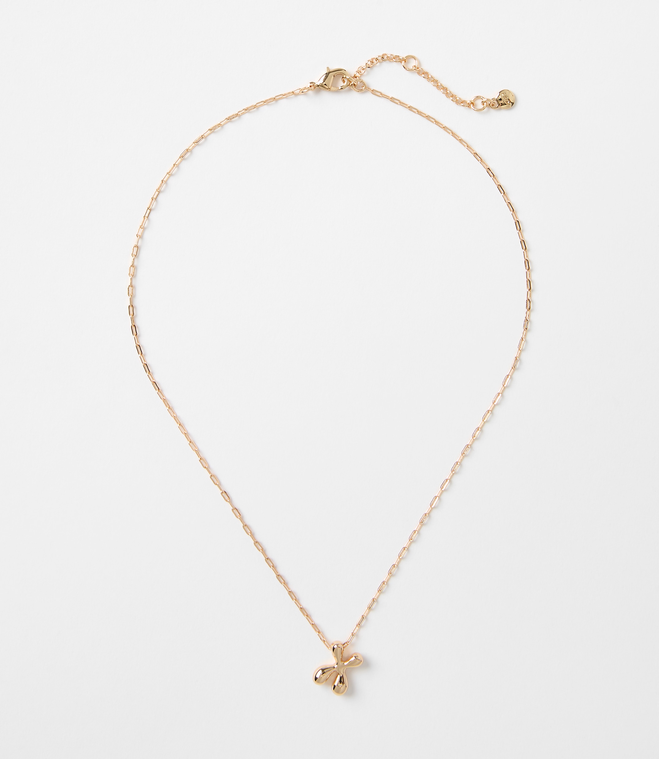 Bubble Letter Initial Necklace
