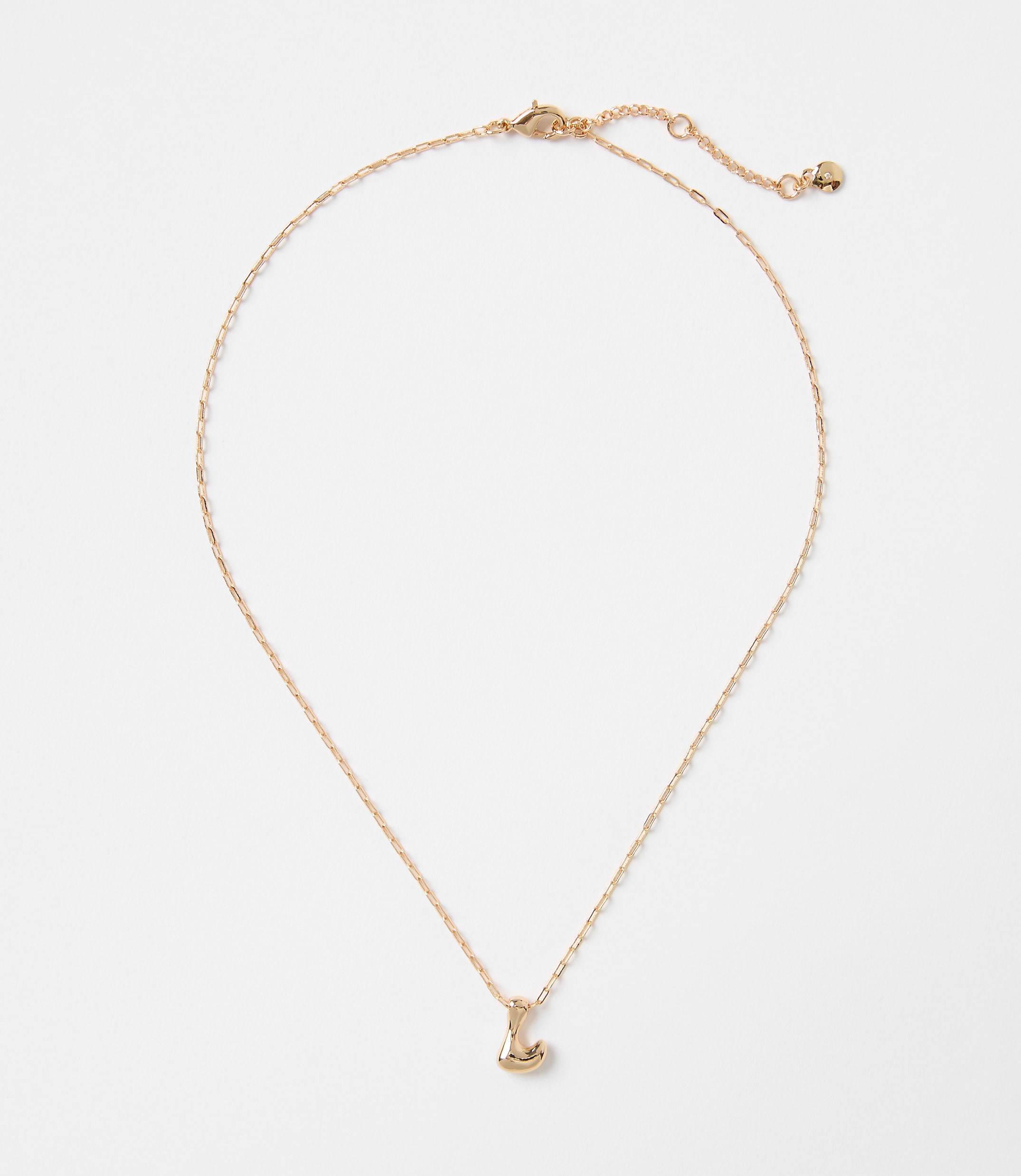 Bubble Letter Initial Necklace