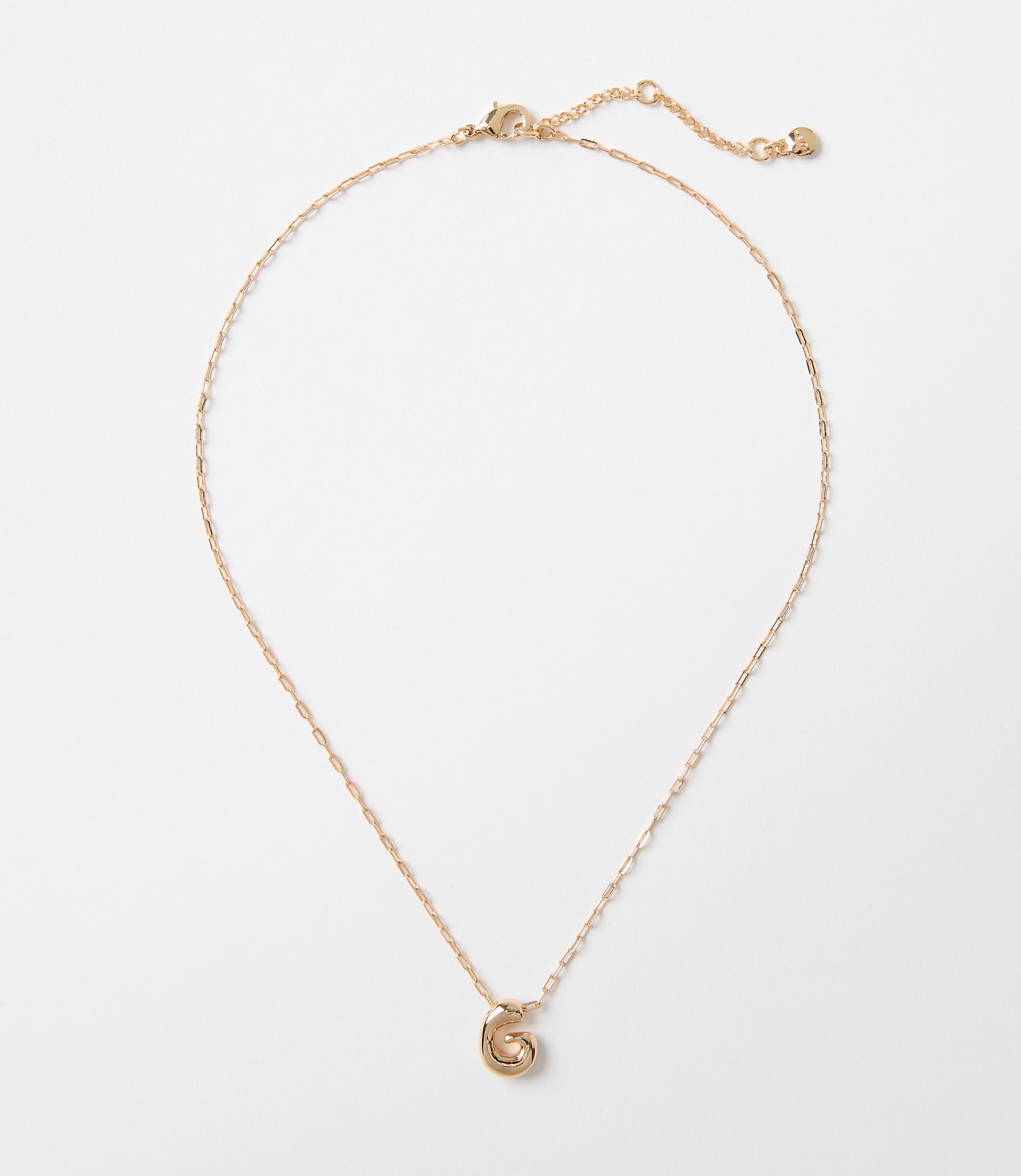 Bubble Letter Initial Necklace