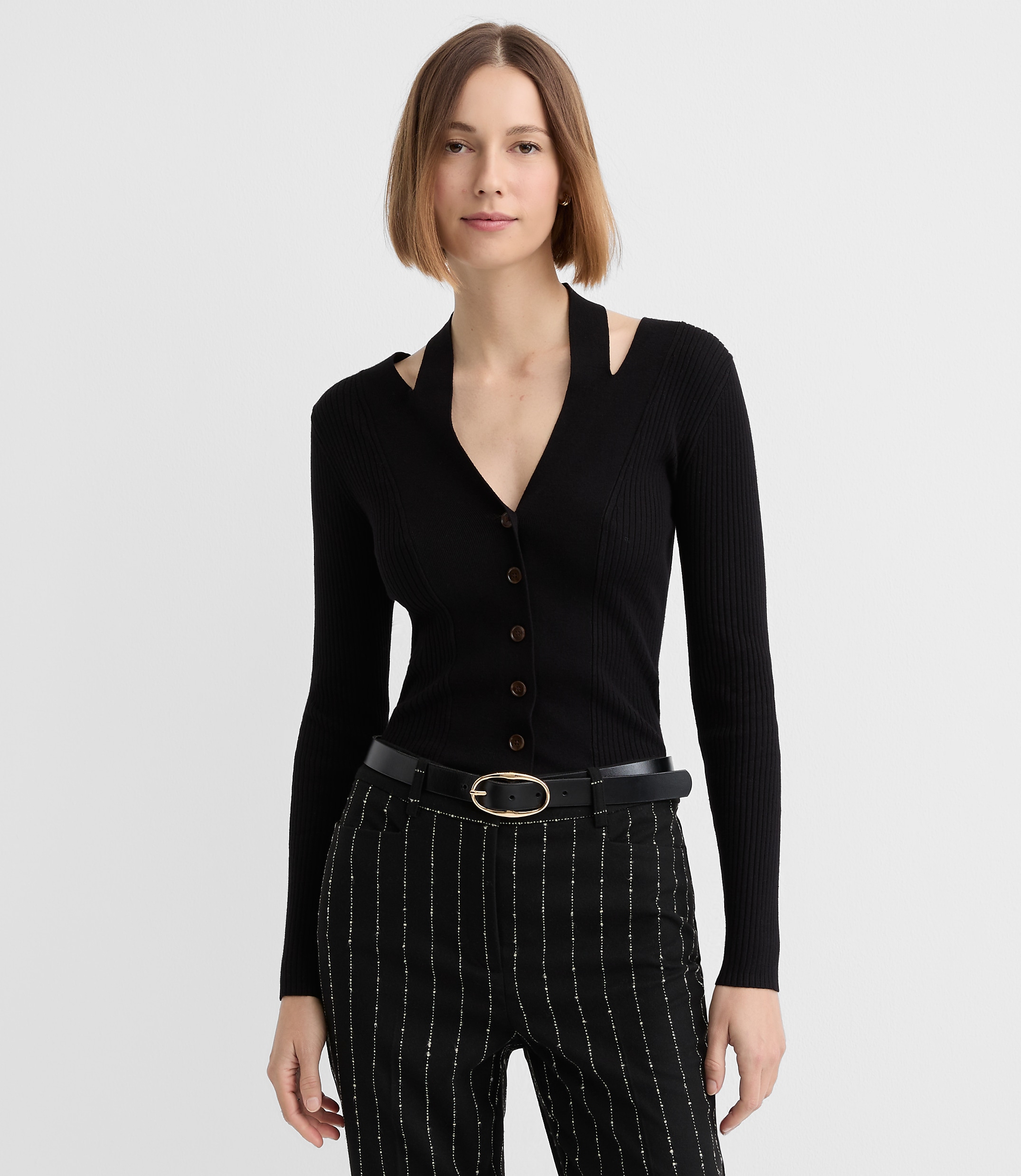 Halter Cutout Cardigan
