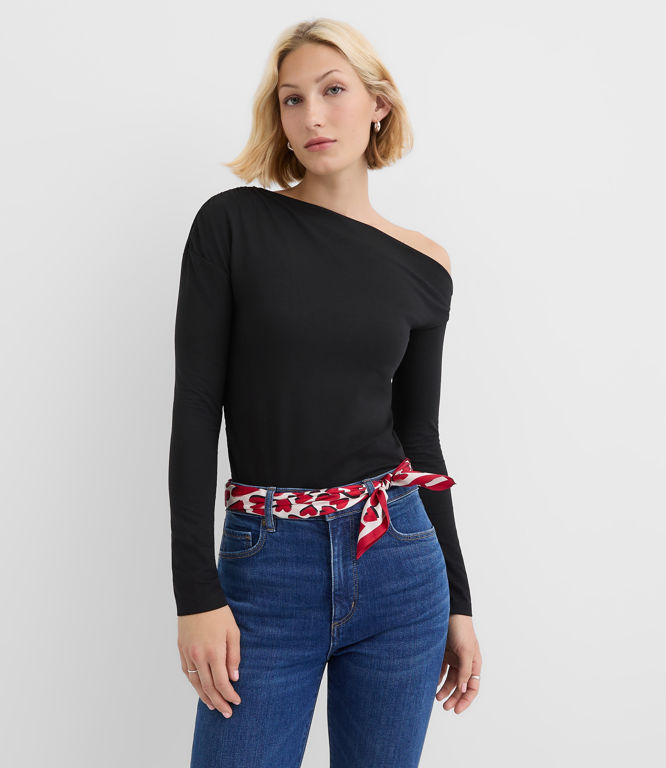 Asymmetrical Off The Shoulder Top
