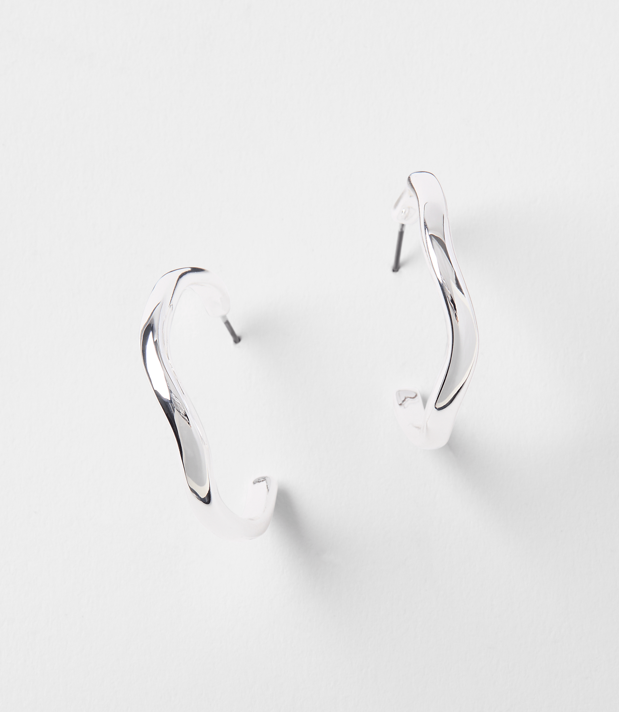 Molded Metal Hoop Earrings