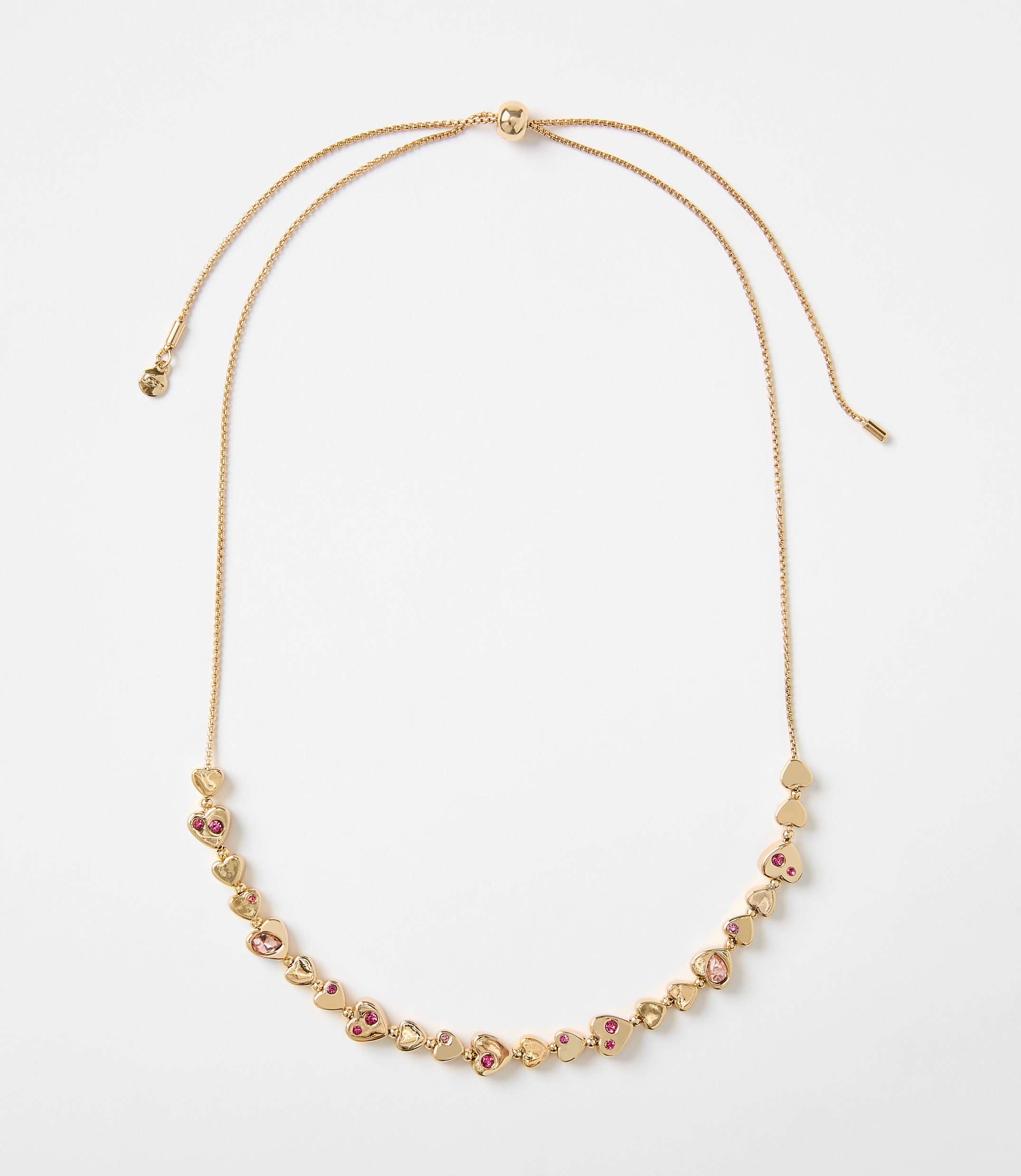 Sparkle Heart Pull Tie Necklace
