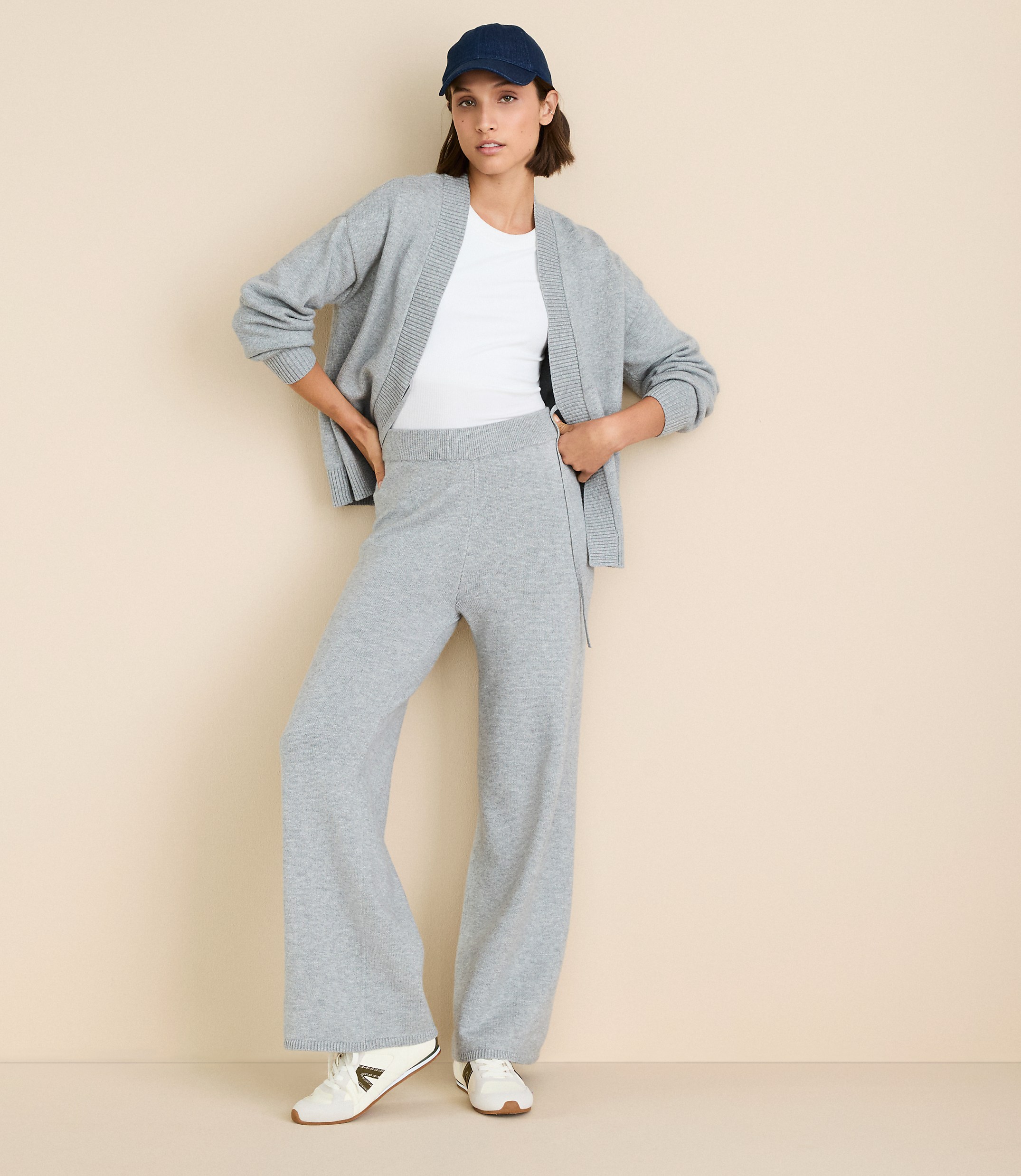Petite Lou & Grey Heathered Softened Wide Leg Pants