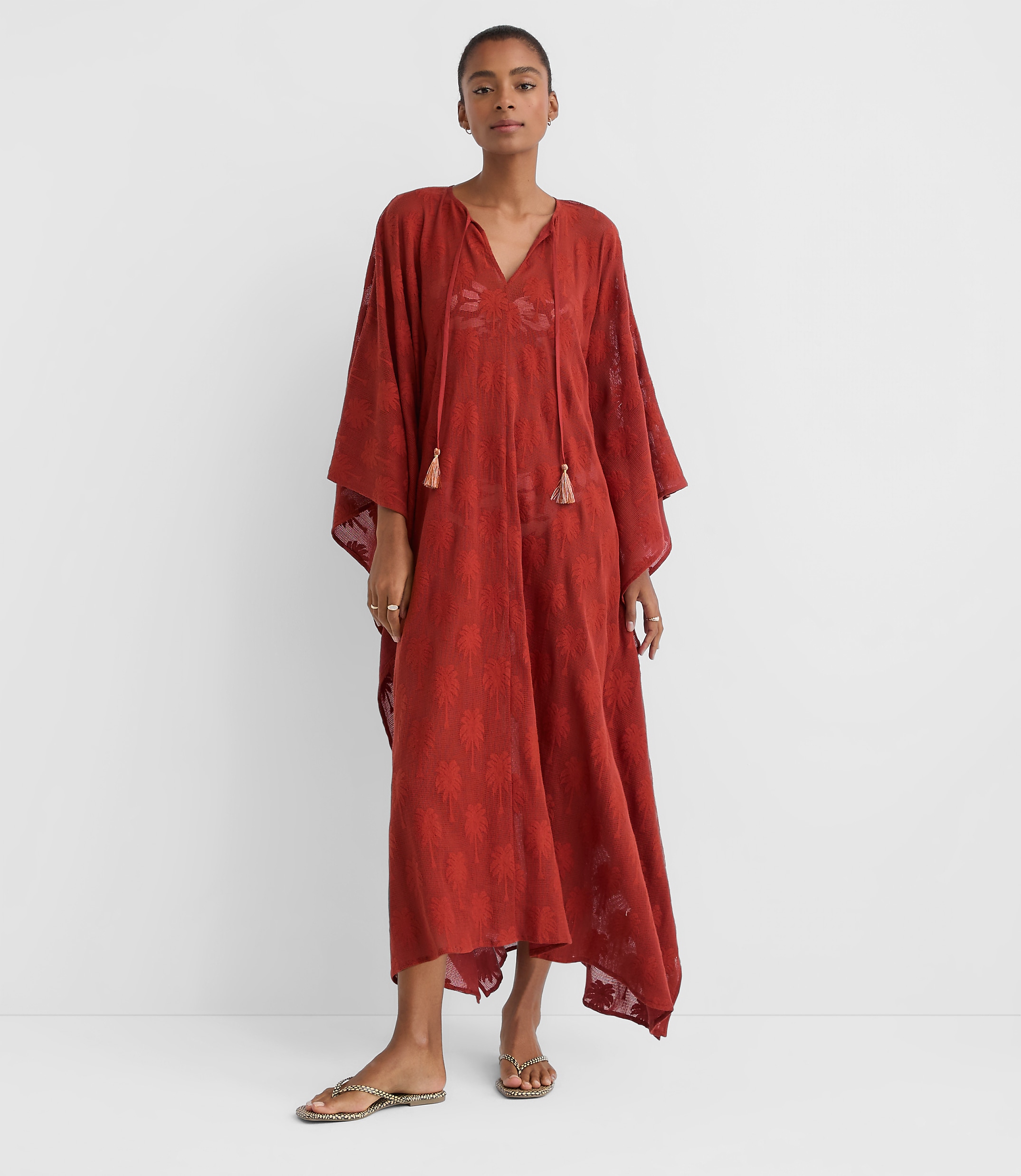 LOFT Beach Palm Mesh Maxi Swimsuit Coverup