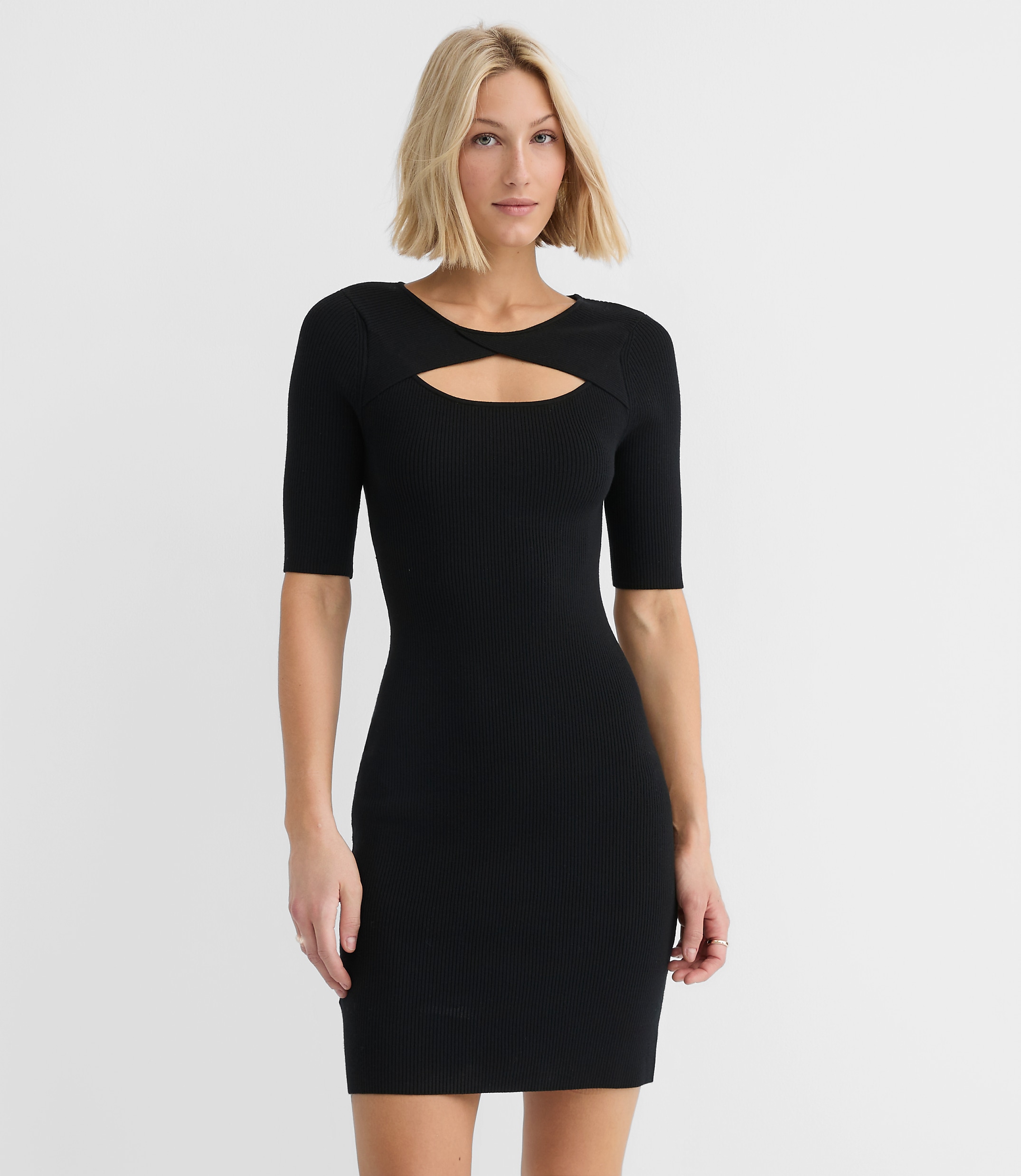 Cutout Mini Sweater Dress