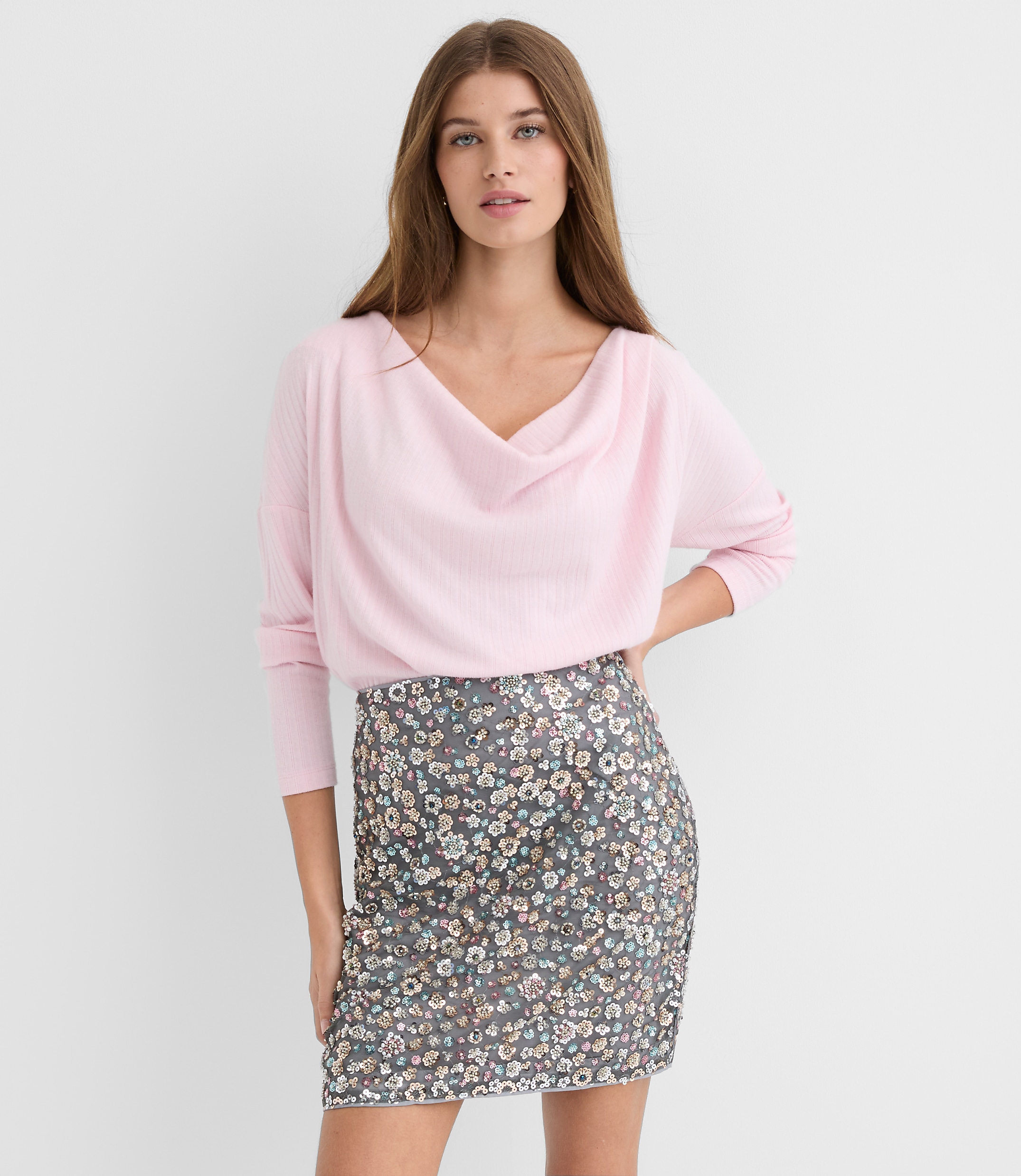 Cozy Ribbed Cowl Neck Top