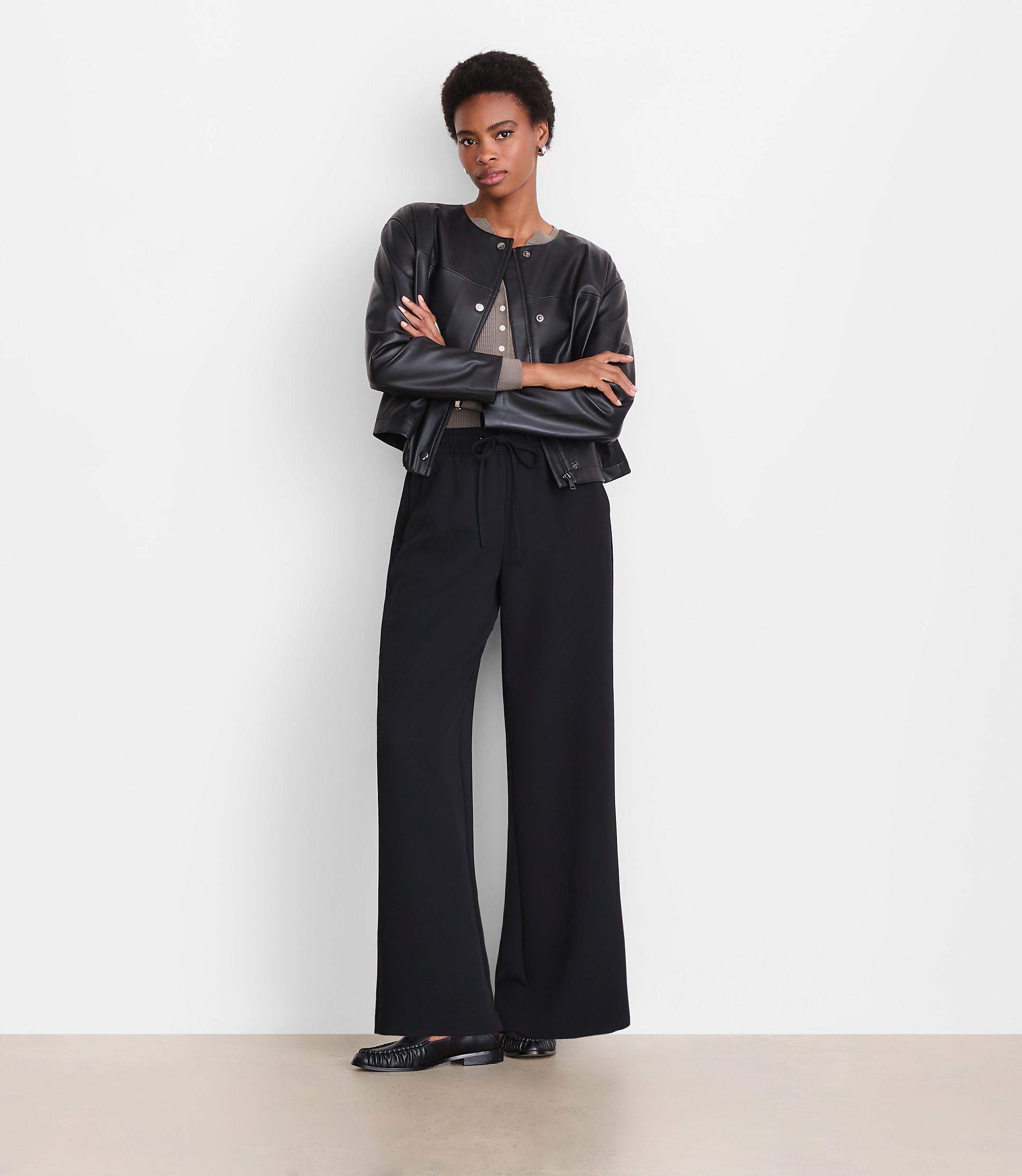 LOFT Versa Crepe Drape Drawstring Pants