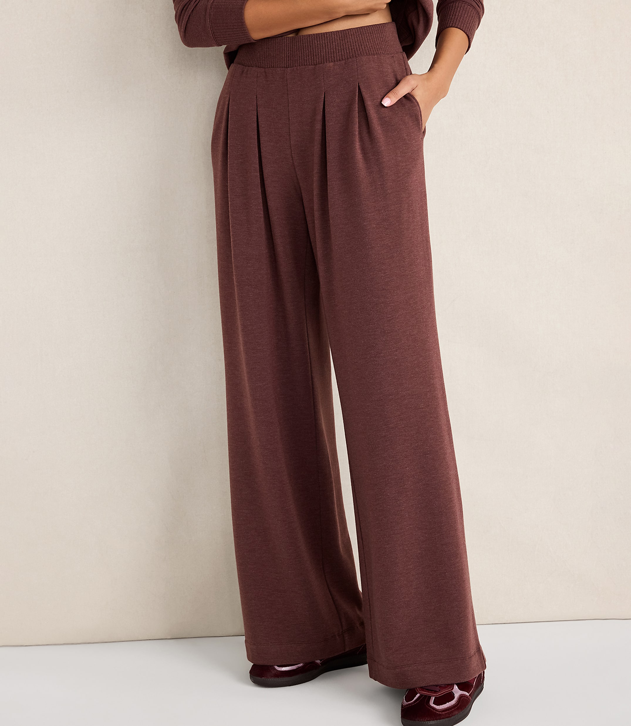 Haven Well Within Fleece Pleated Wide Leg Pants