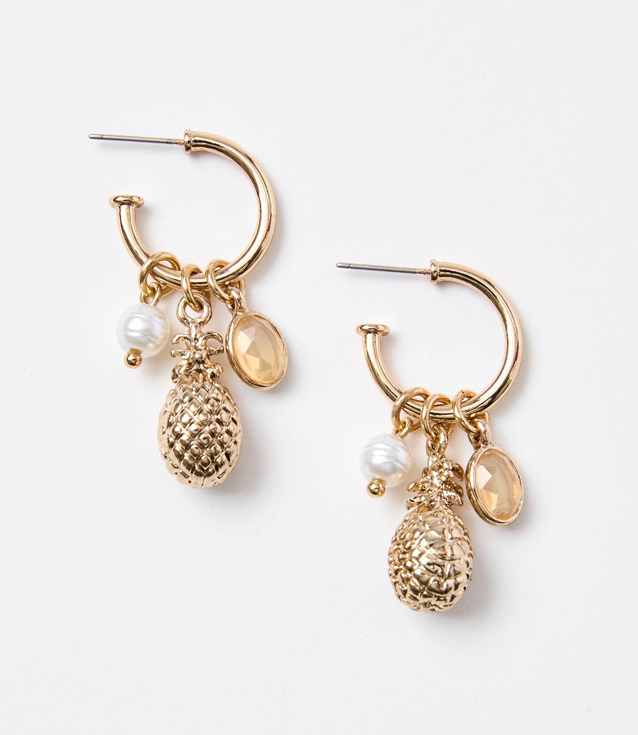 Pineapple Cluster Hoop Earrings