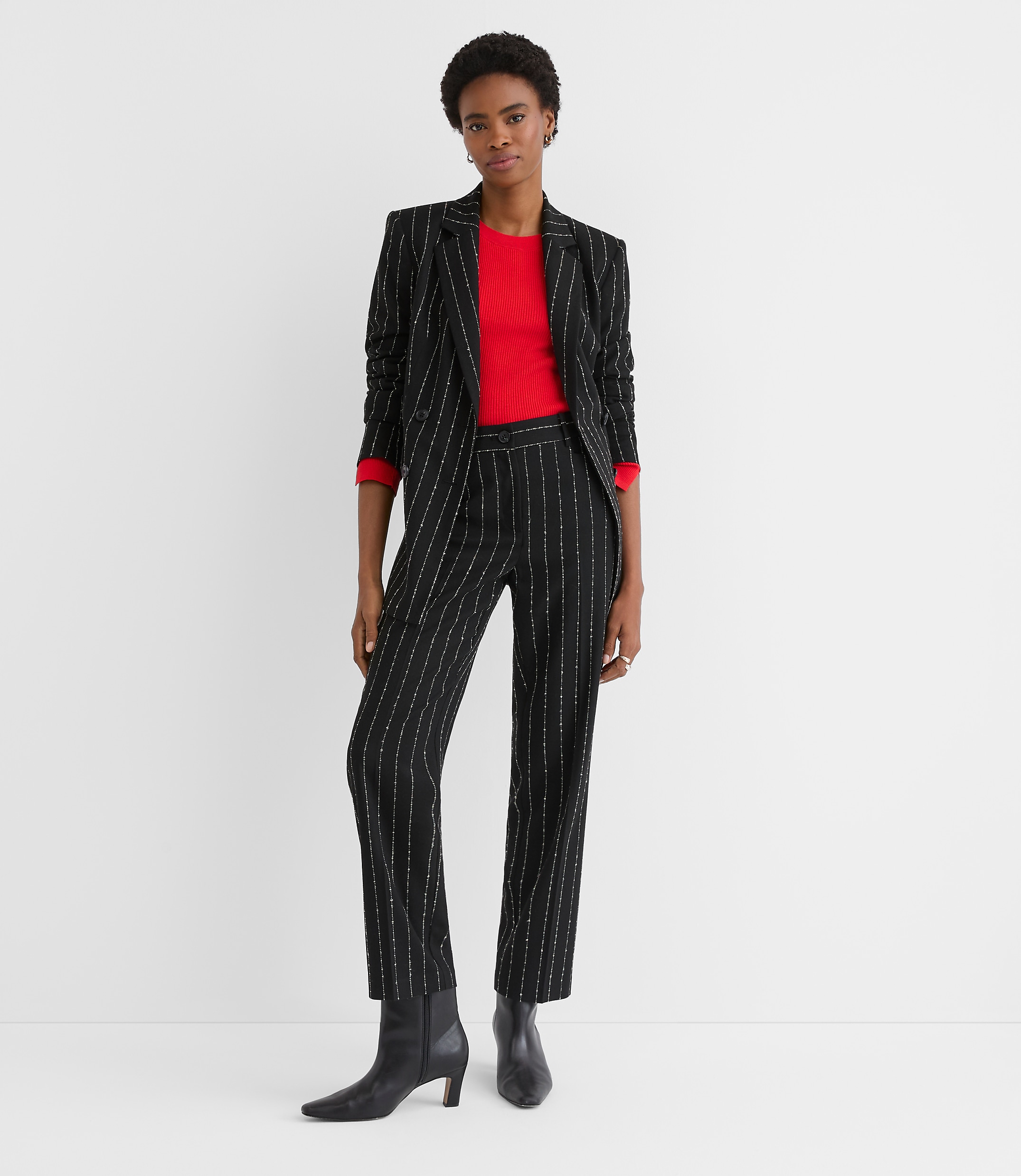 Tall Parker Straight Pants in Brushed Pinstripe