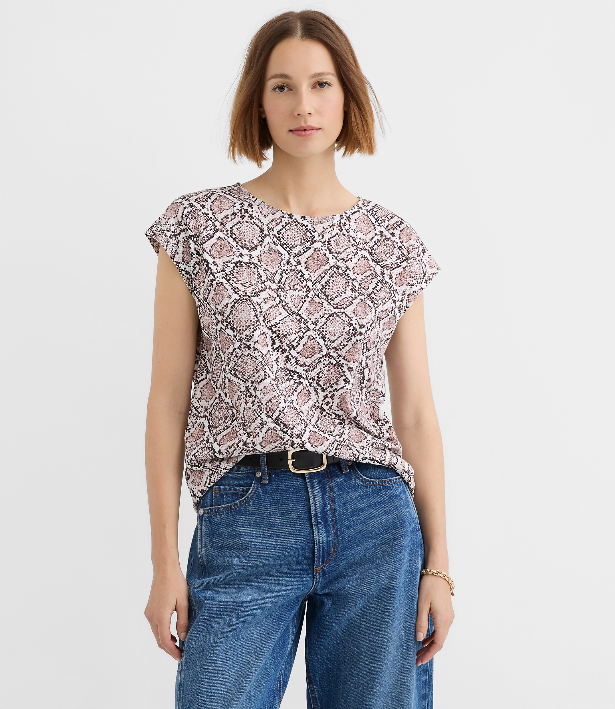Snake Print Modern Wedge Tee