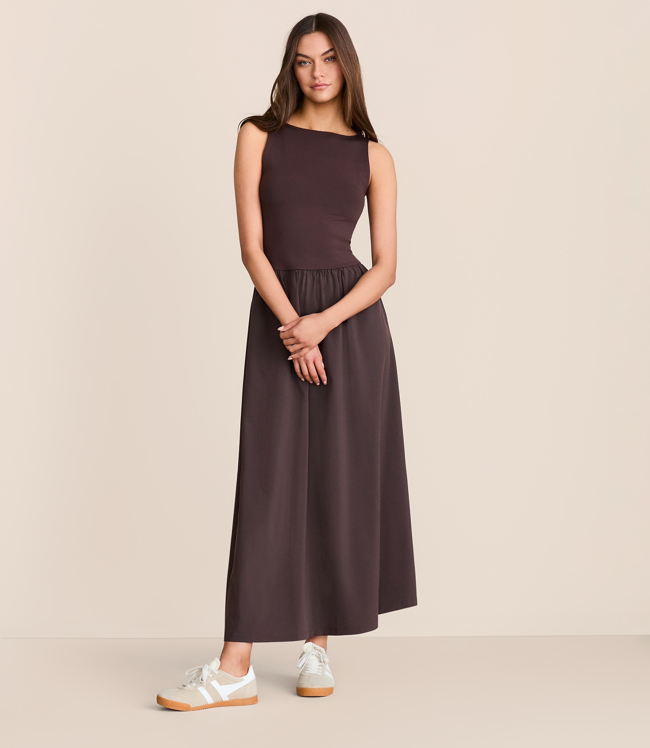 Lou & Grey Wanderweave Mixed Media Maxi Pocket Dress