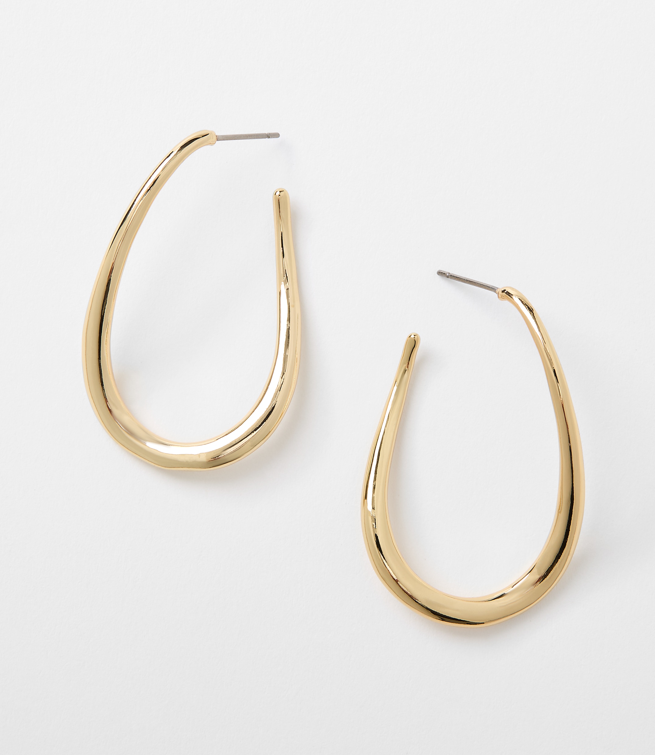 Modern Teardrop Hoop Earrings