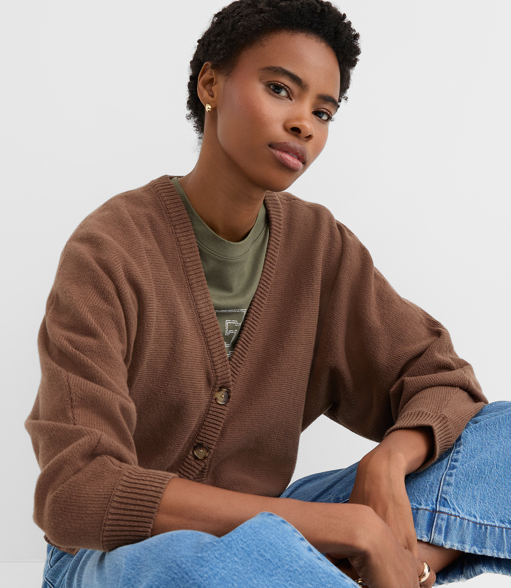 Dolman V-Neck Cardigan