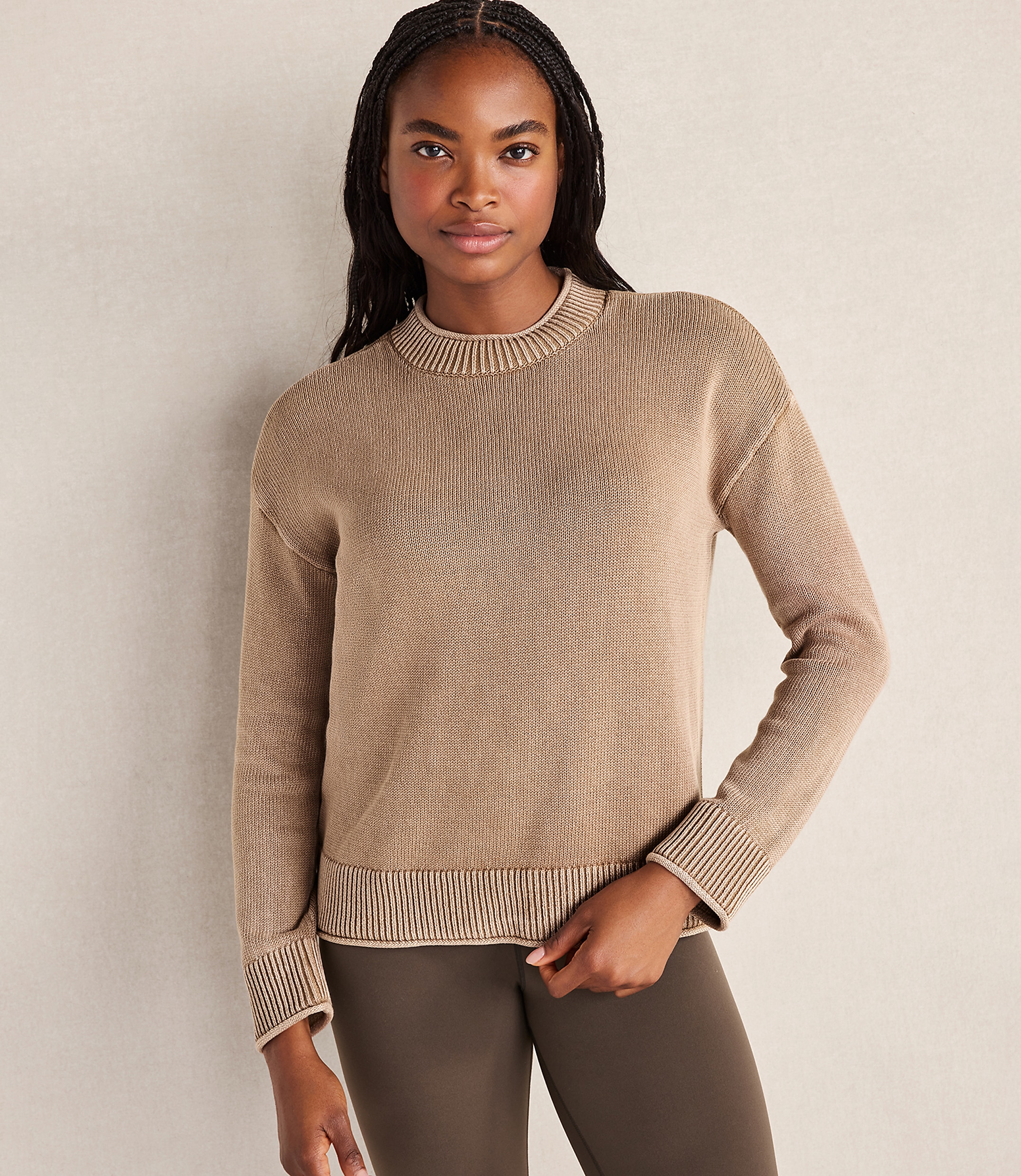 Haven Well Within Organic Cotton Stripe Roll Neck Sweater