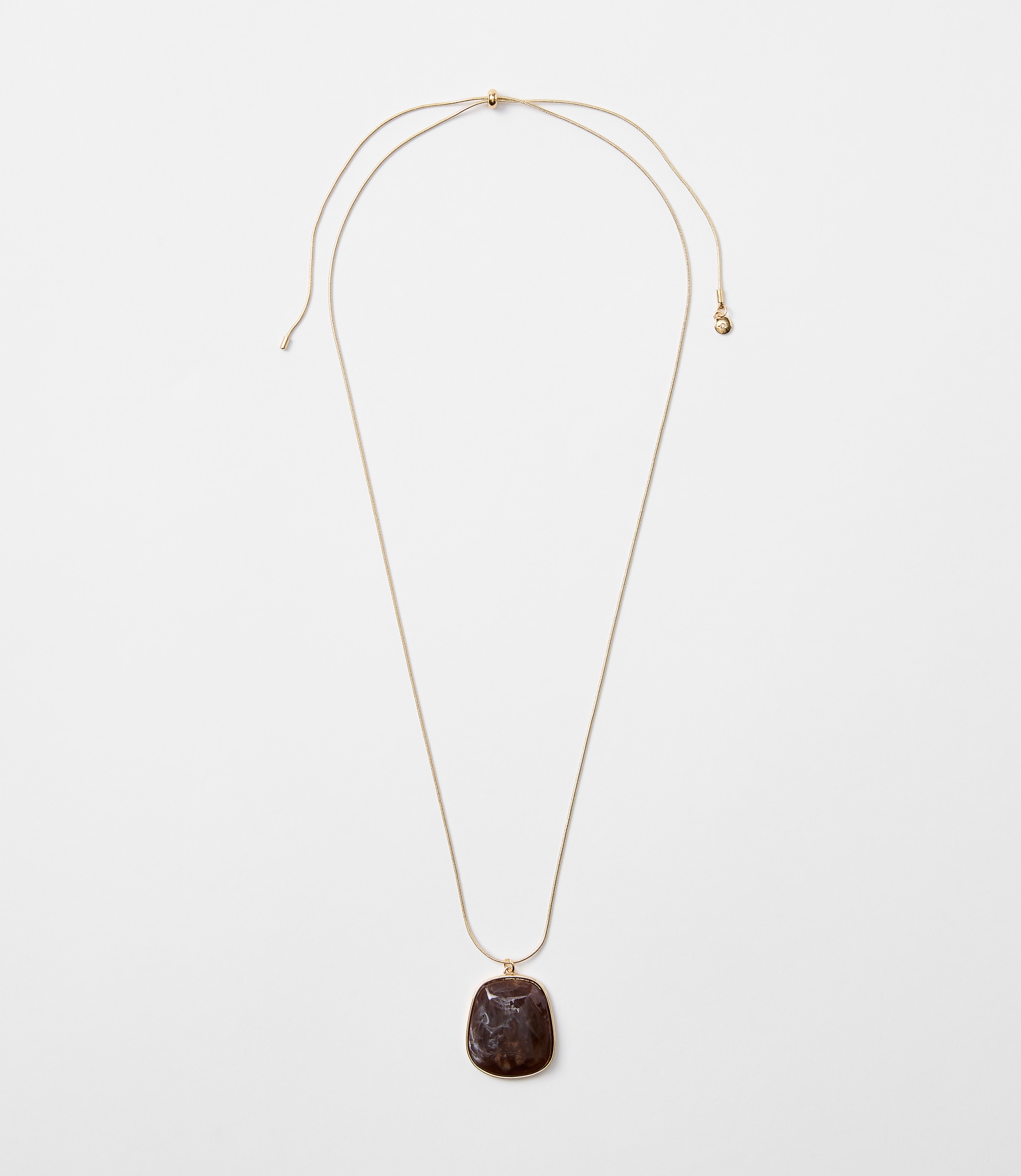 Marbleized Pull Tie Pendant Necklace