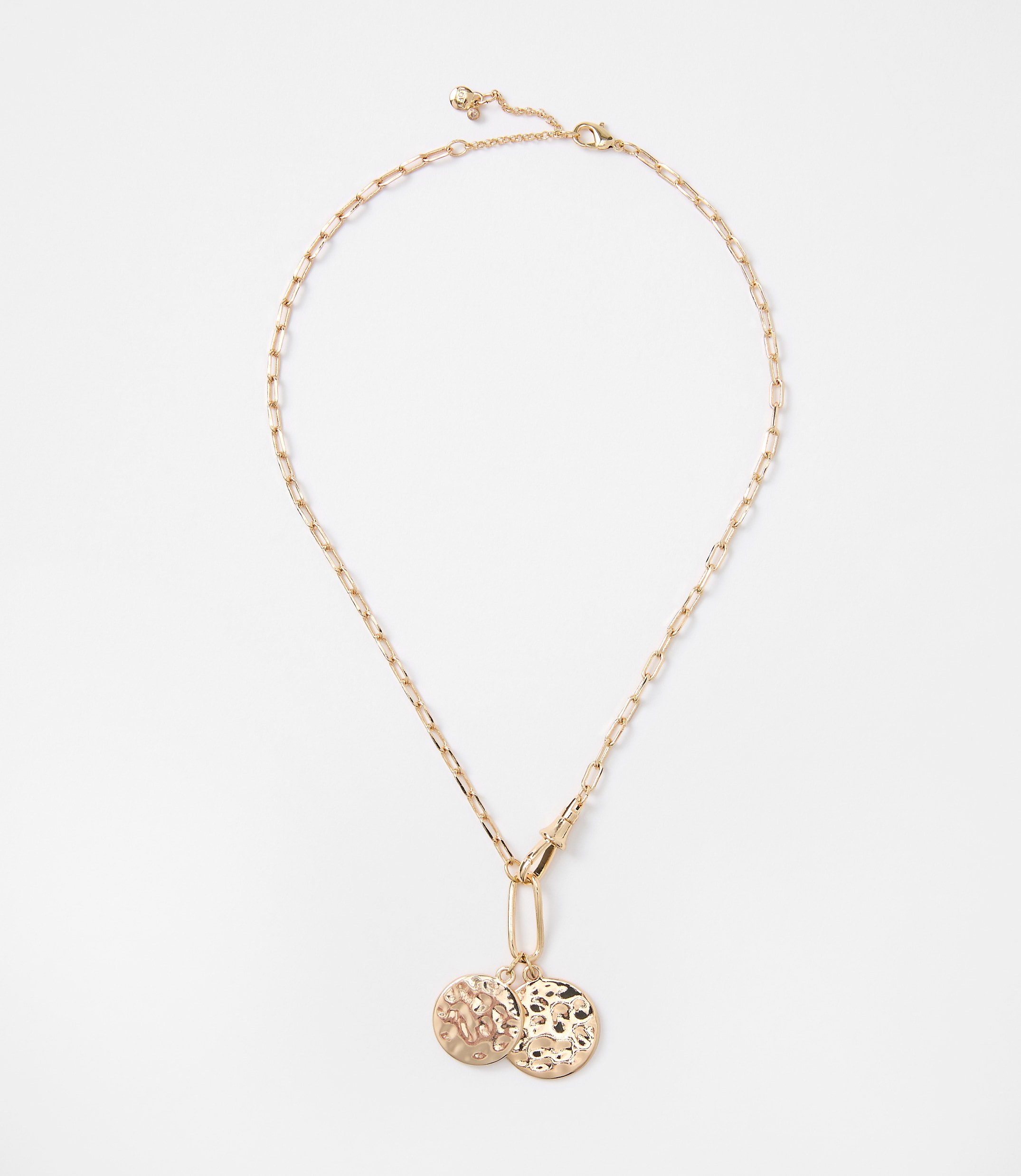 Hammered Coin Charm Necklace