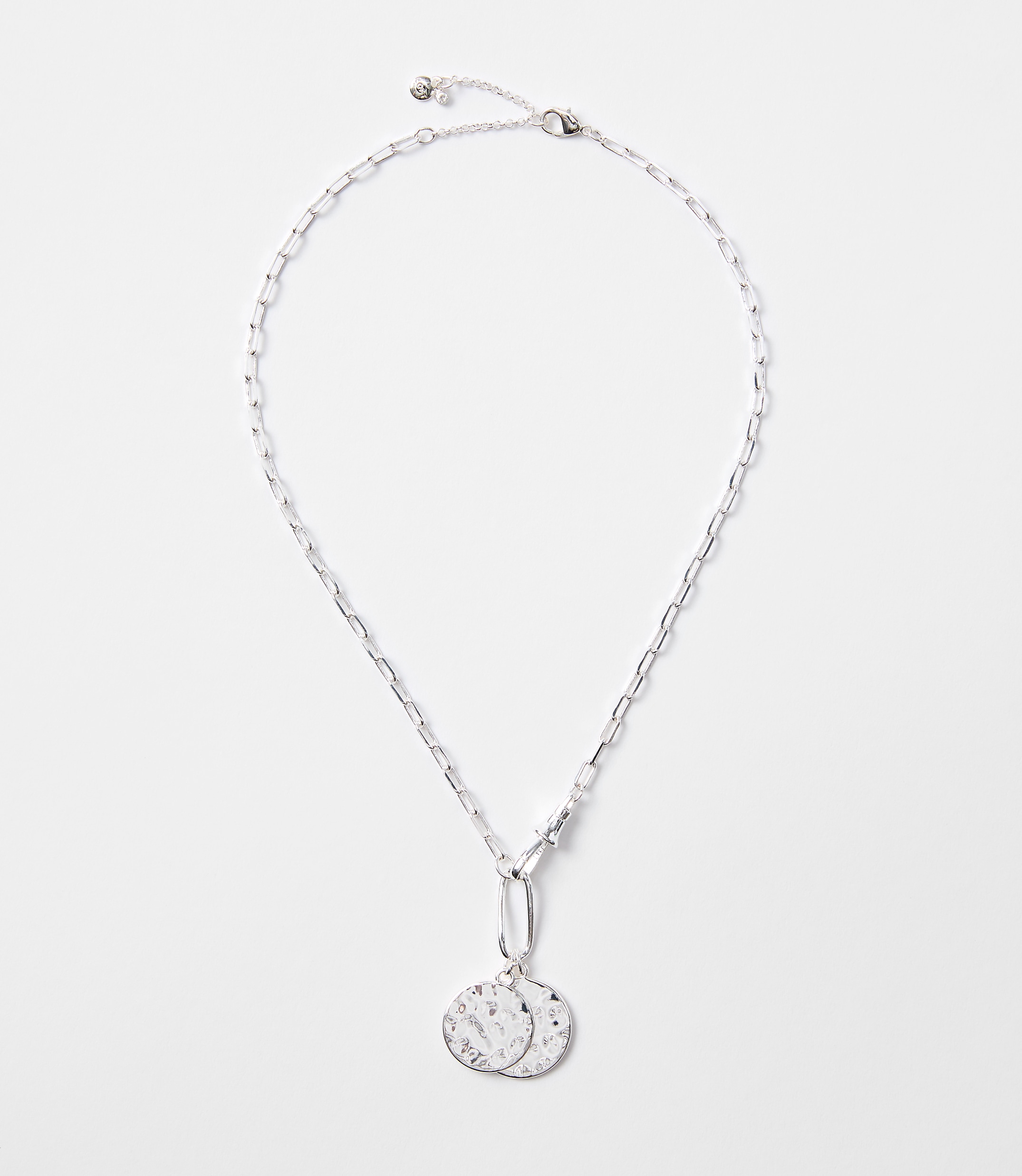 Hammered Coin Charm Necklace