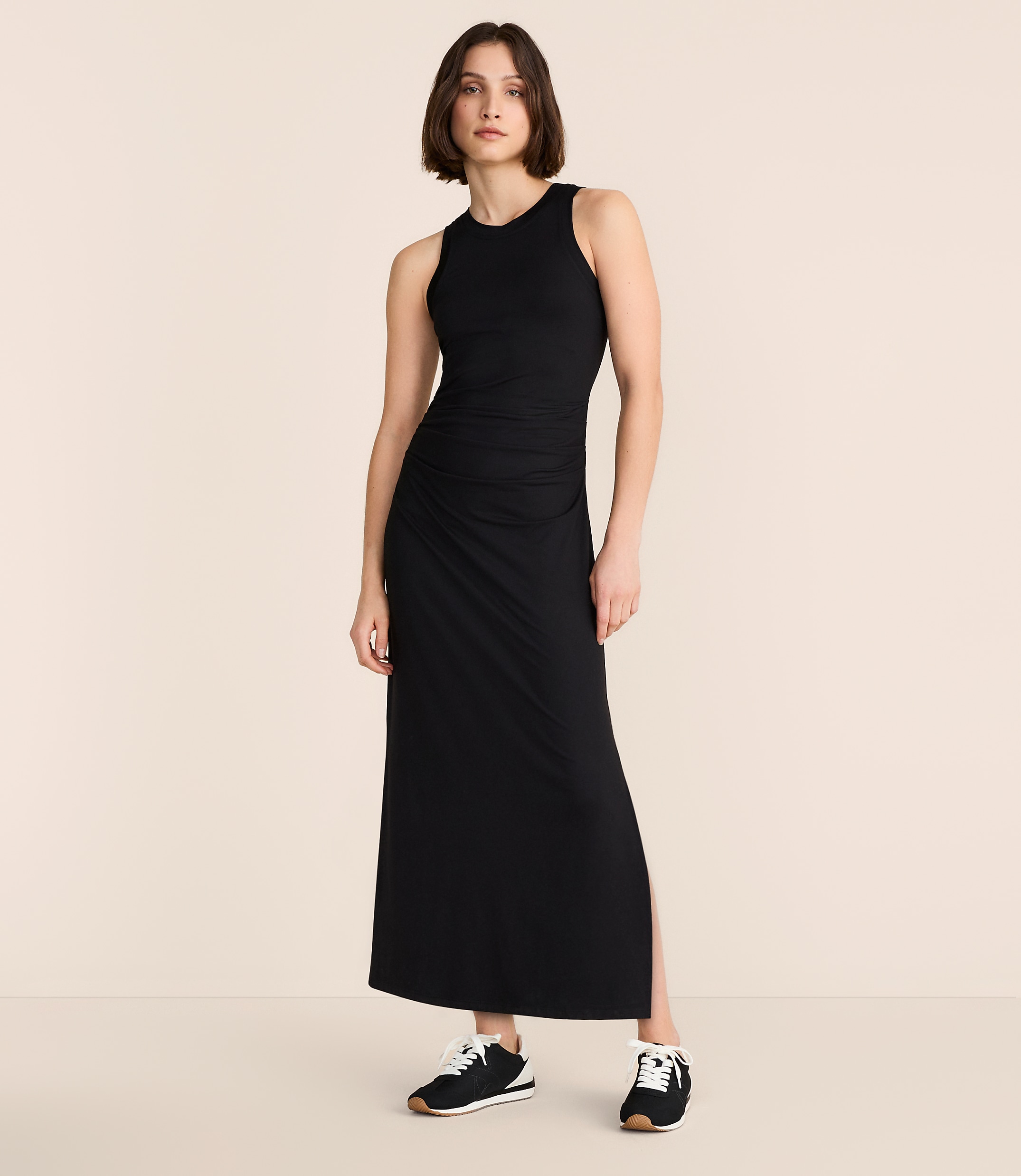 Lou & Grey Brushedsoft Ruched Tank Midi Dress