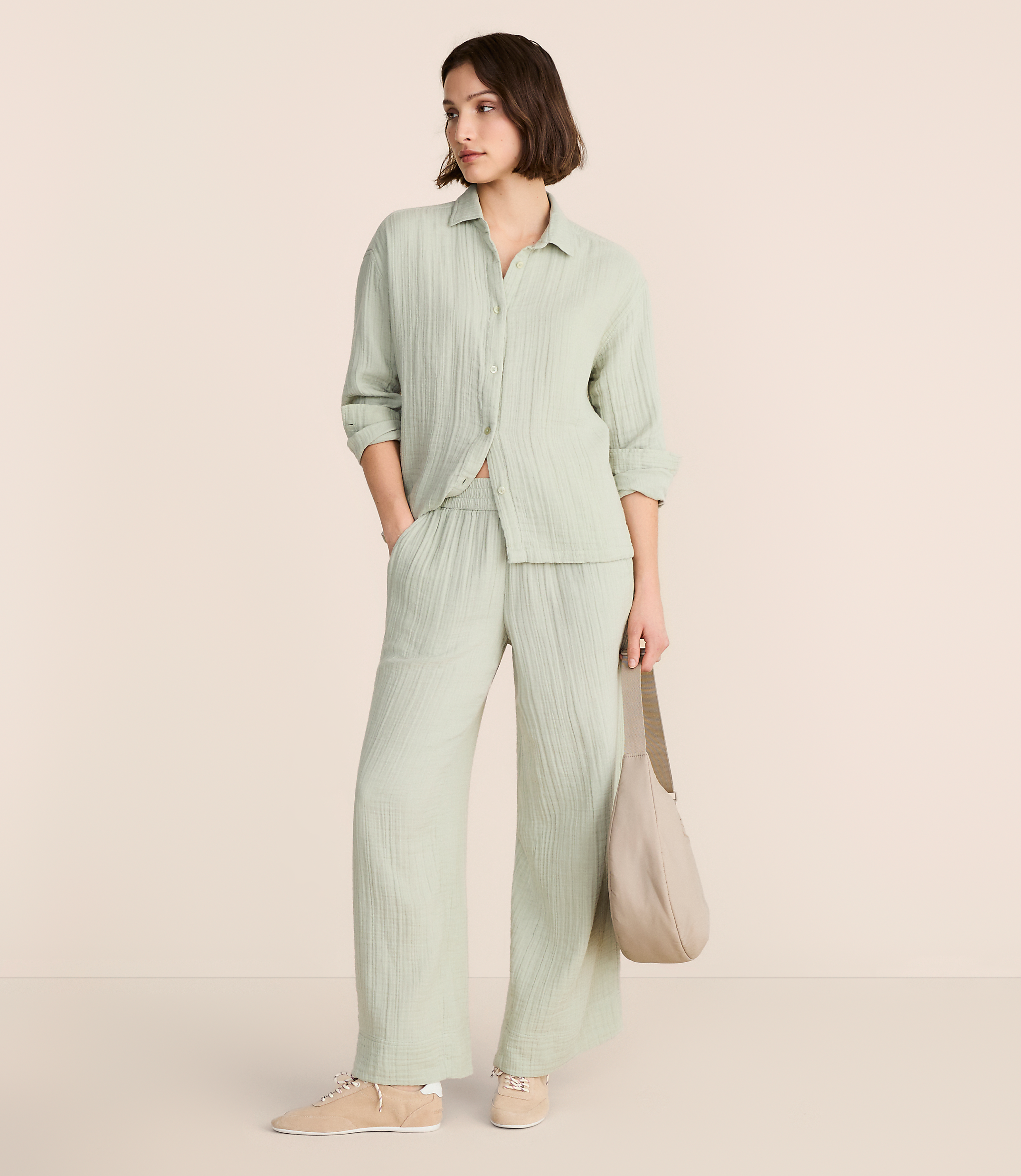 Lou & Grey Triple Cloth Wide Leg Pants