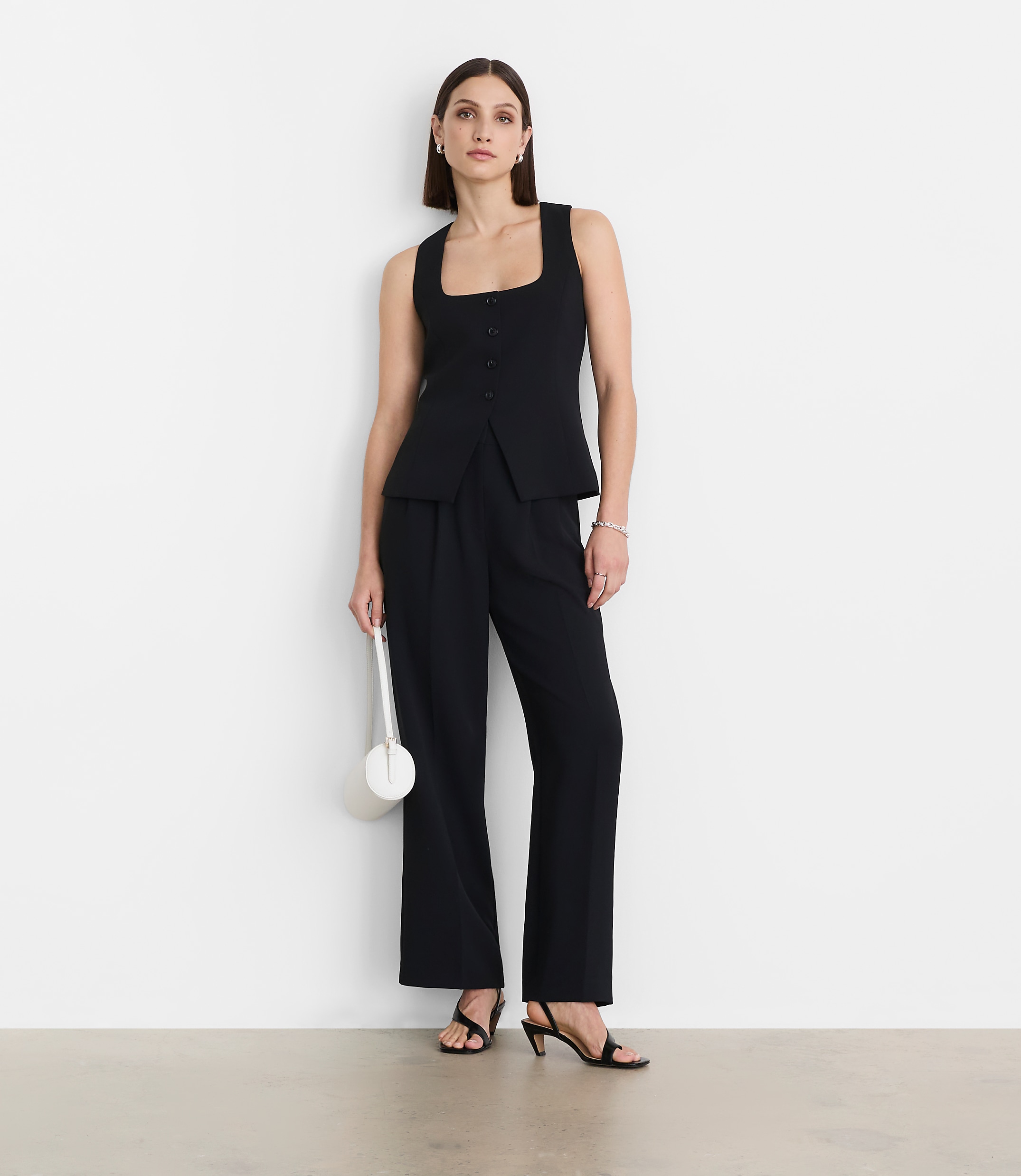 Petite LOFT Versa Crepe Drape Tank Vest