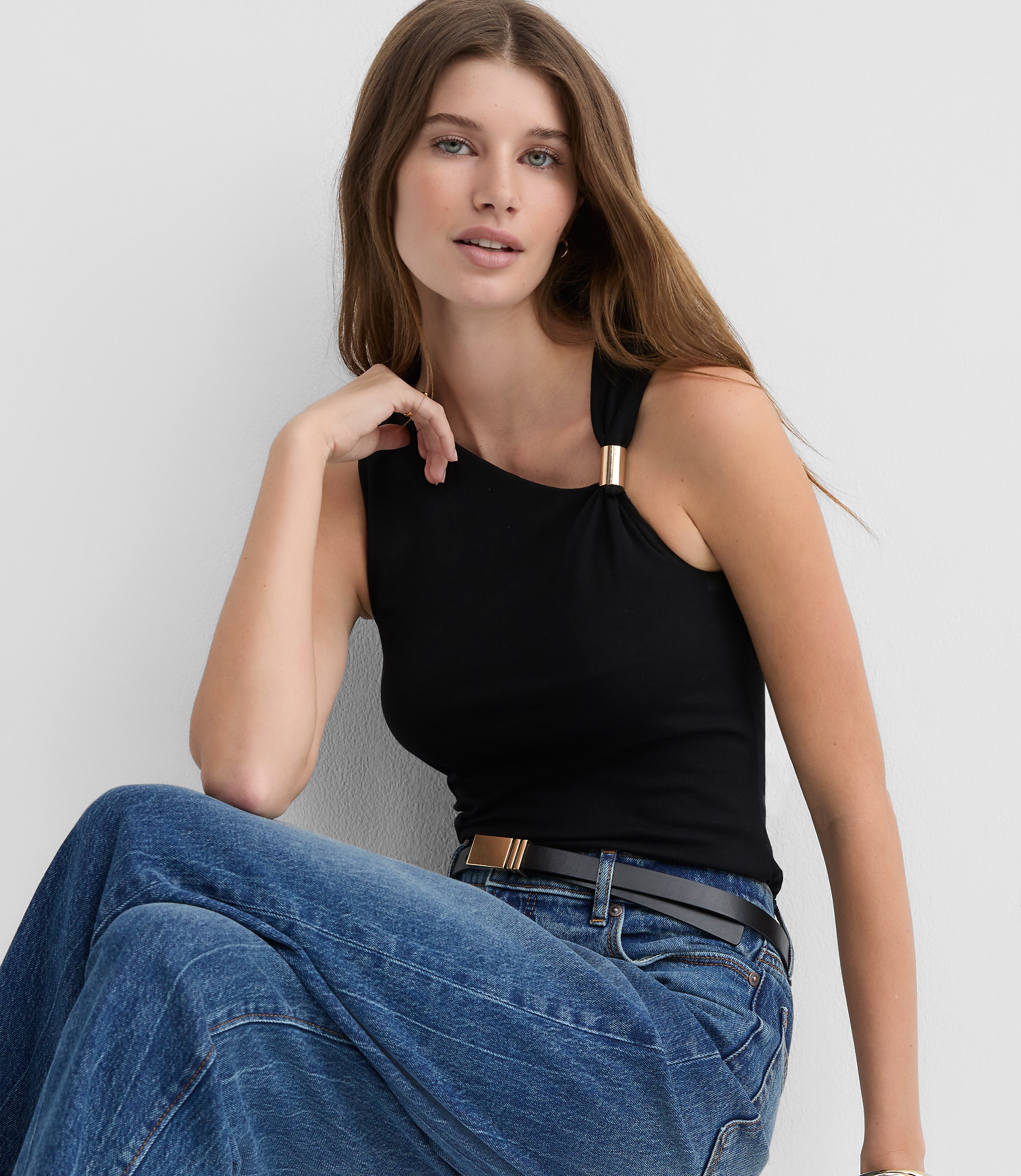 Metallic Trim Tank Top