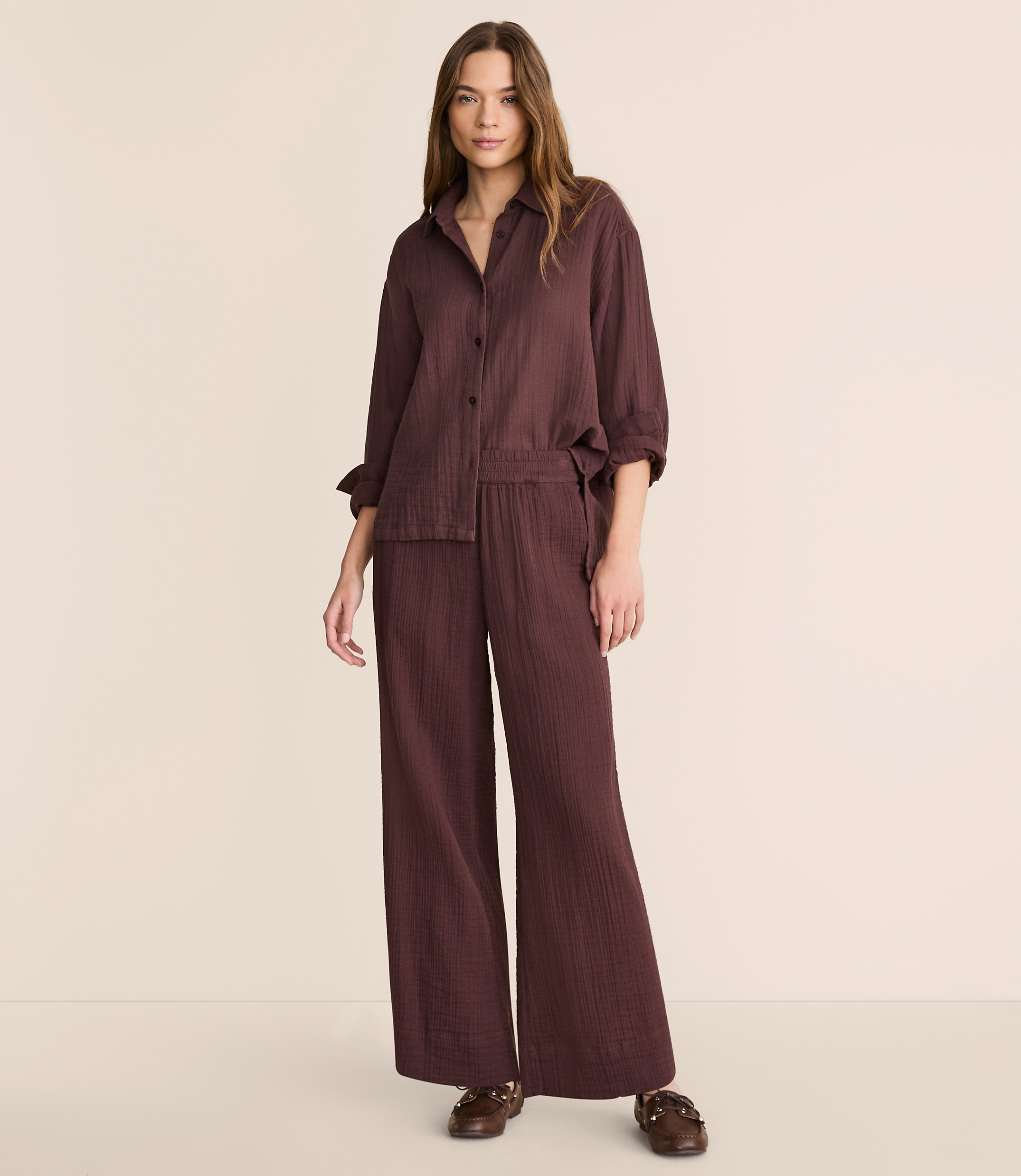 Petite Lou & Grey Triple Cloth Wide Leg Pants