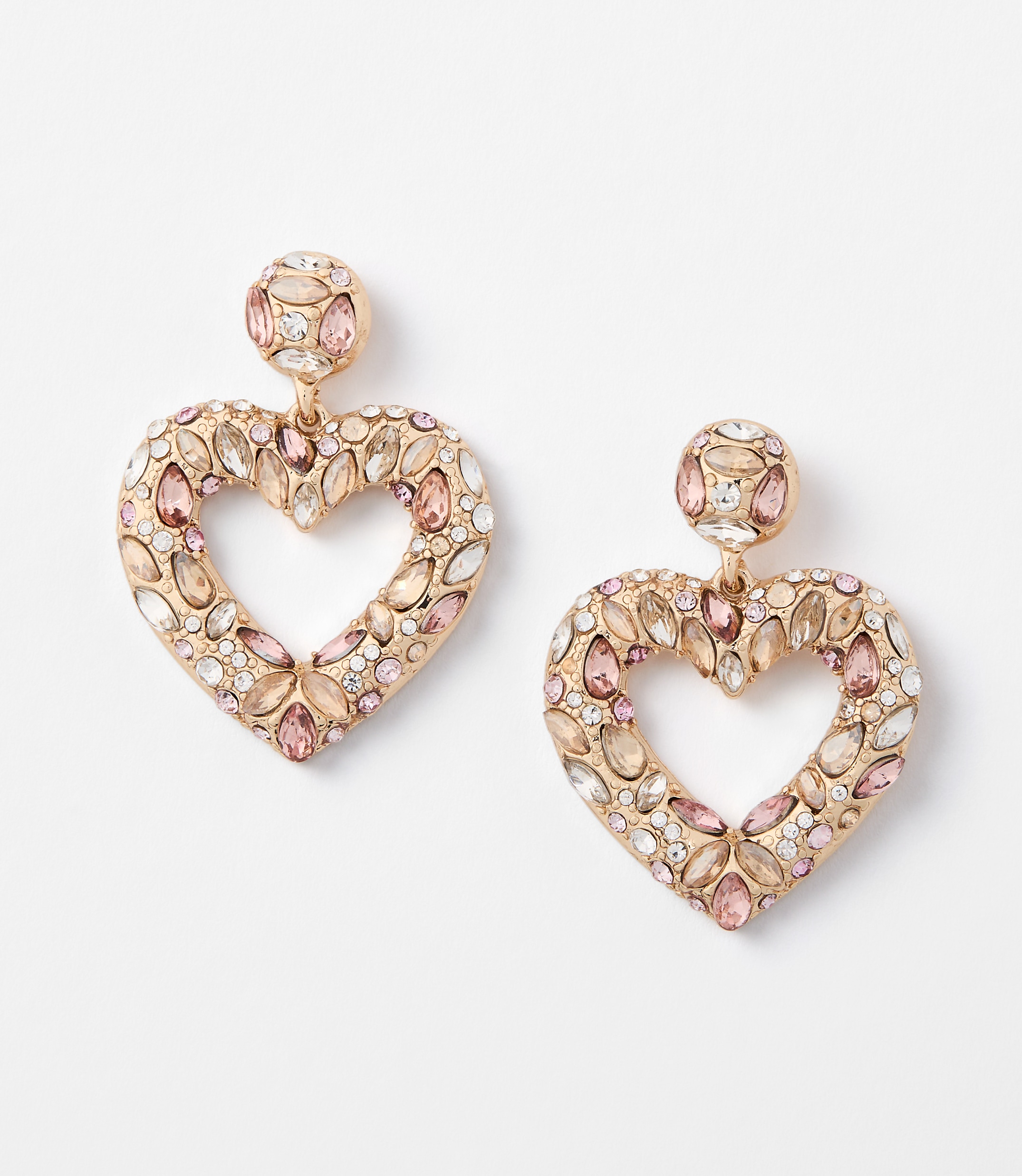 Crystal Heart Drop Earrings