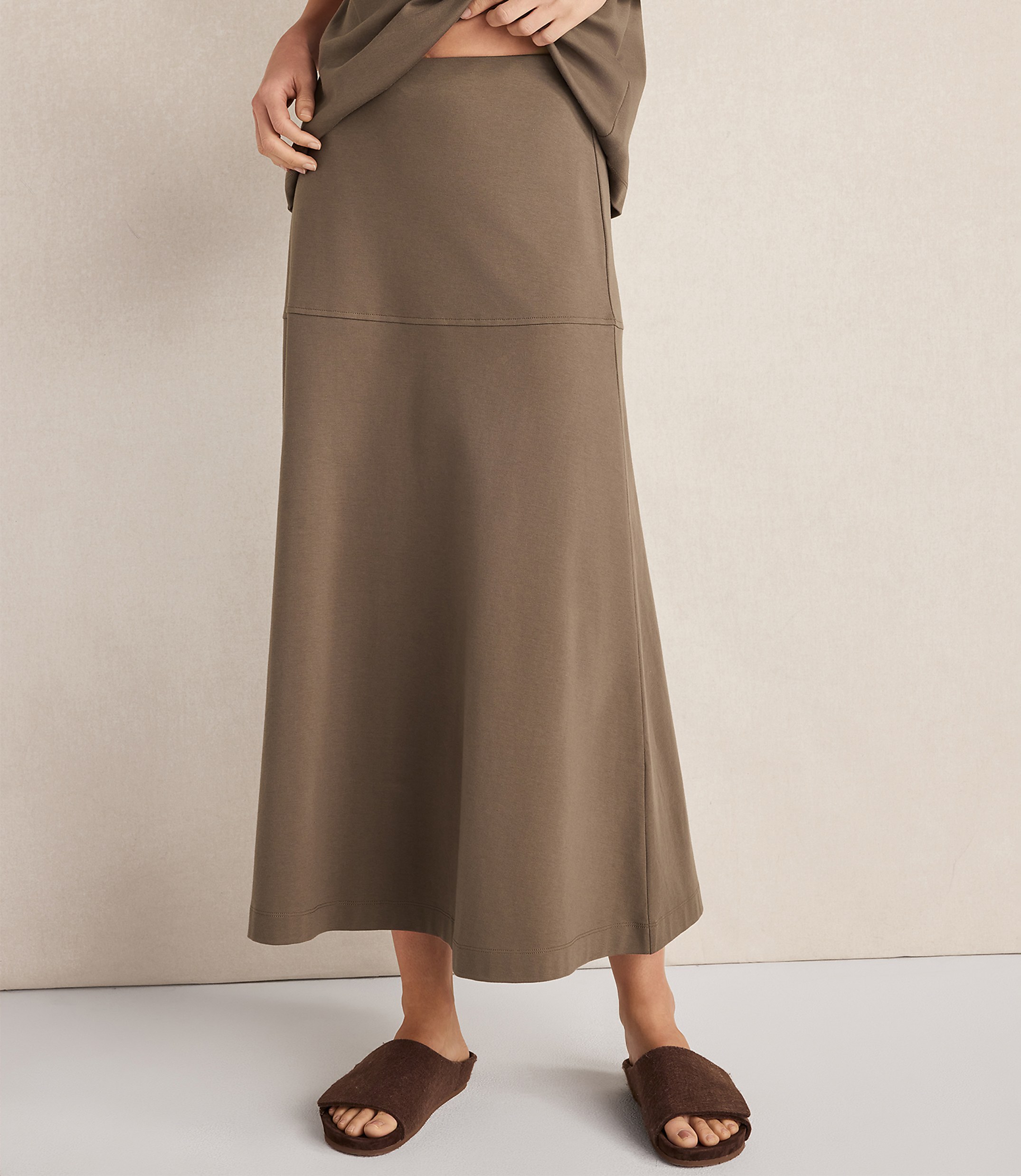 Haven Well Within Organic Cotton Interlock Midi Skirt