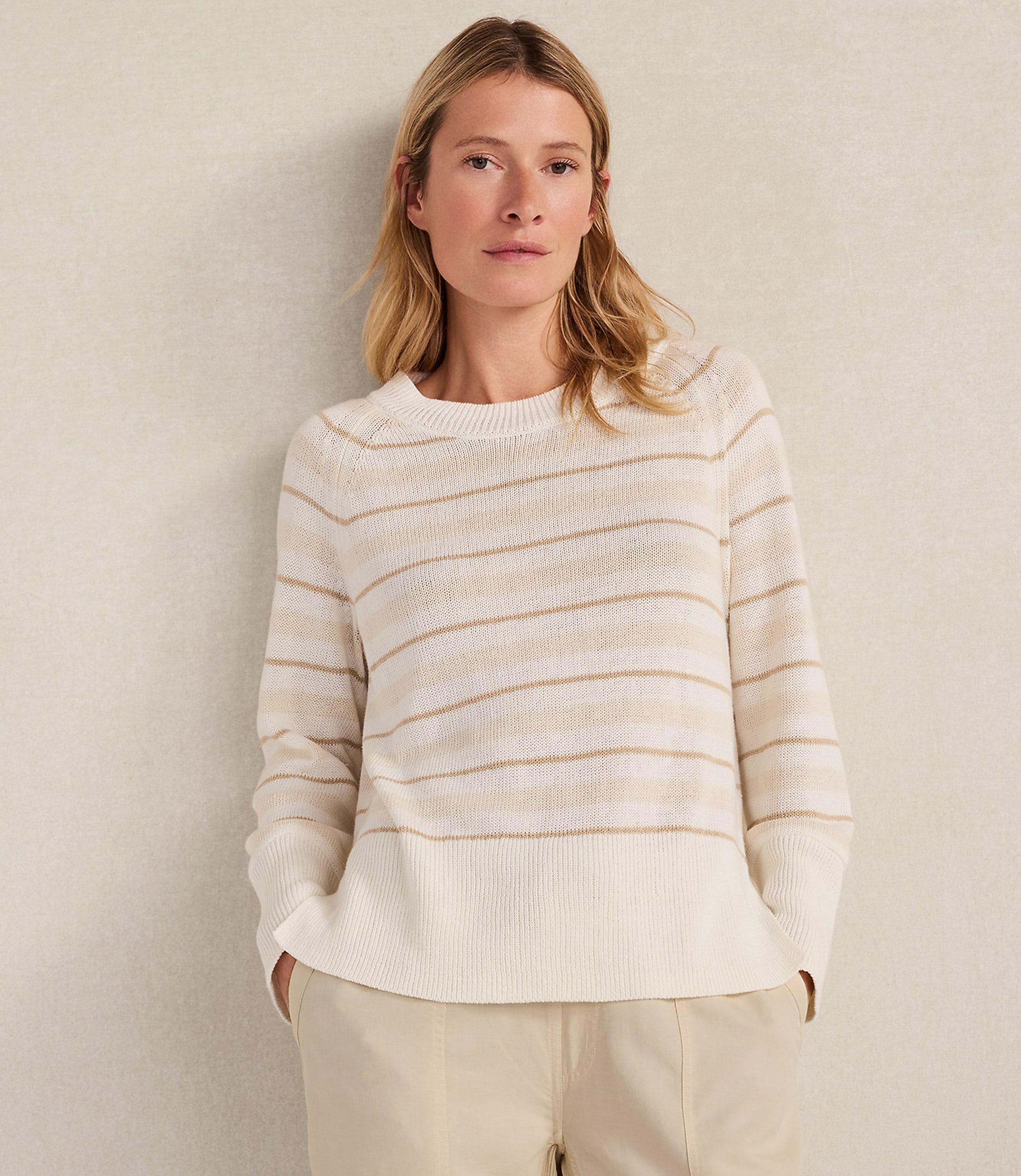Haven Well Within Cotton Linen Stripe Crewneck