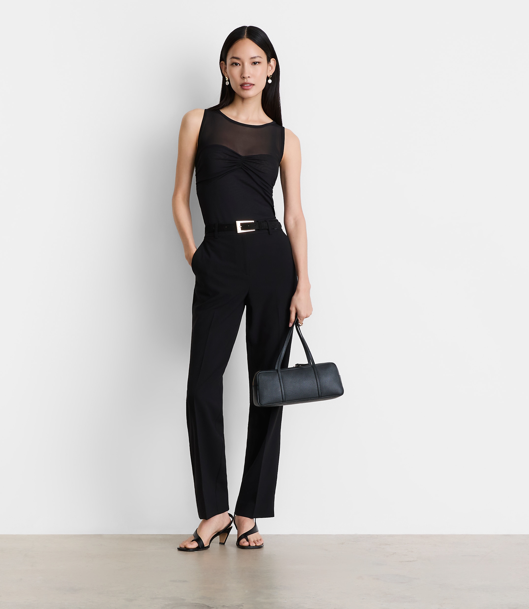 LOFT Versa Mesh Ruched Top