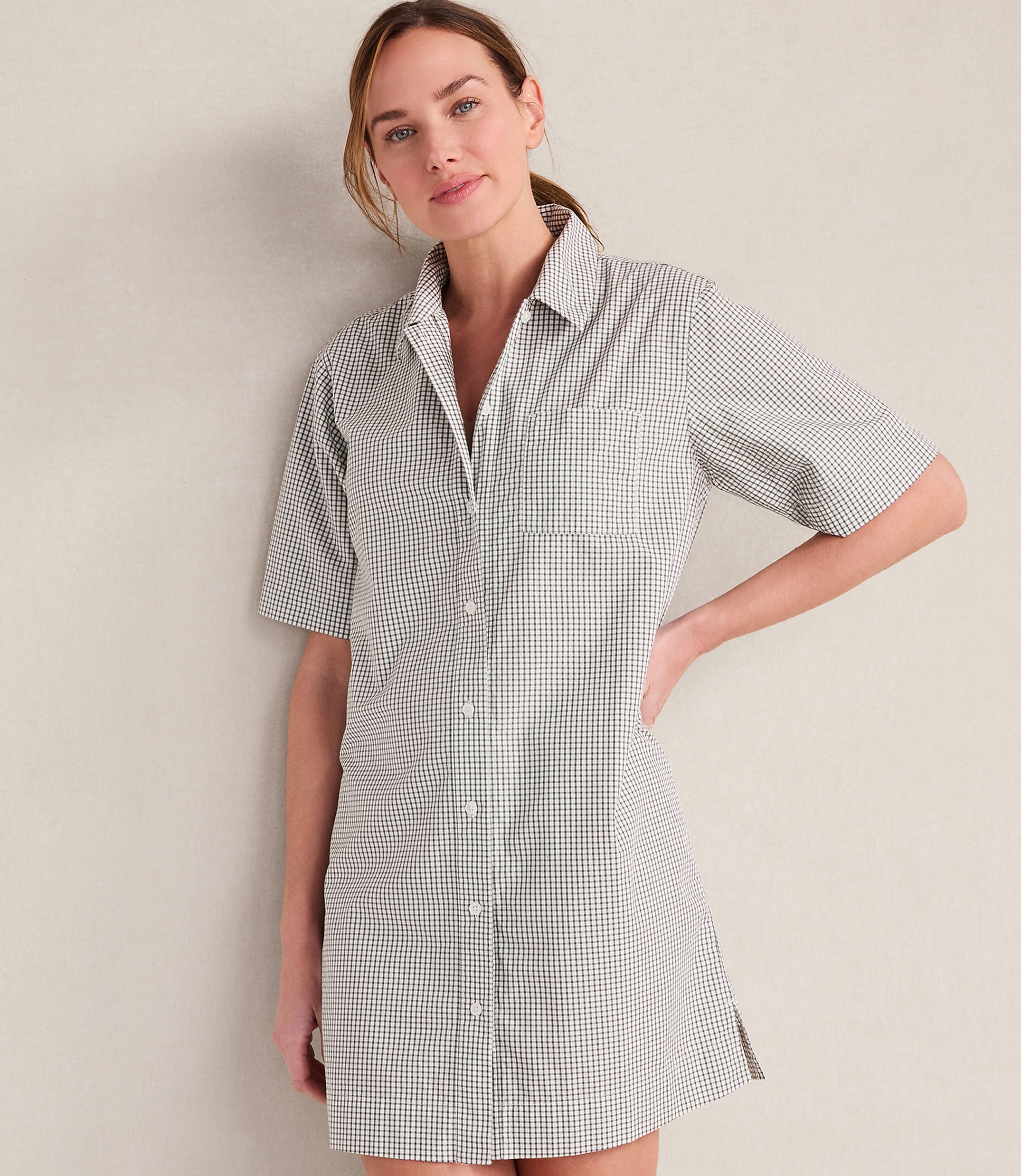 Haven Well Within Organic Cotton Poplin Gingham Sleep Dress