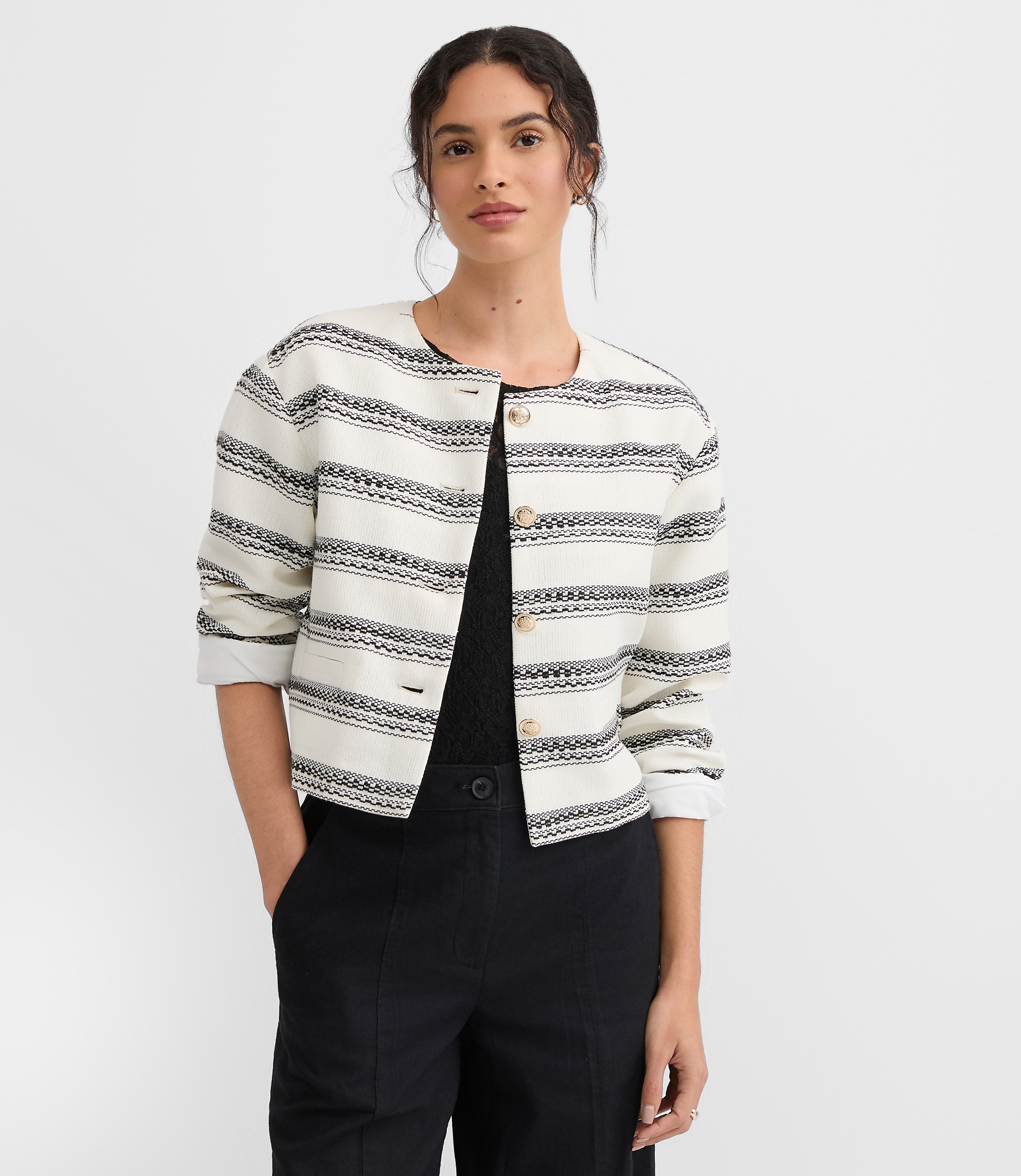 Striped Tweed Jacket