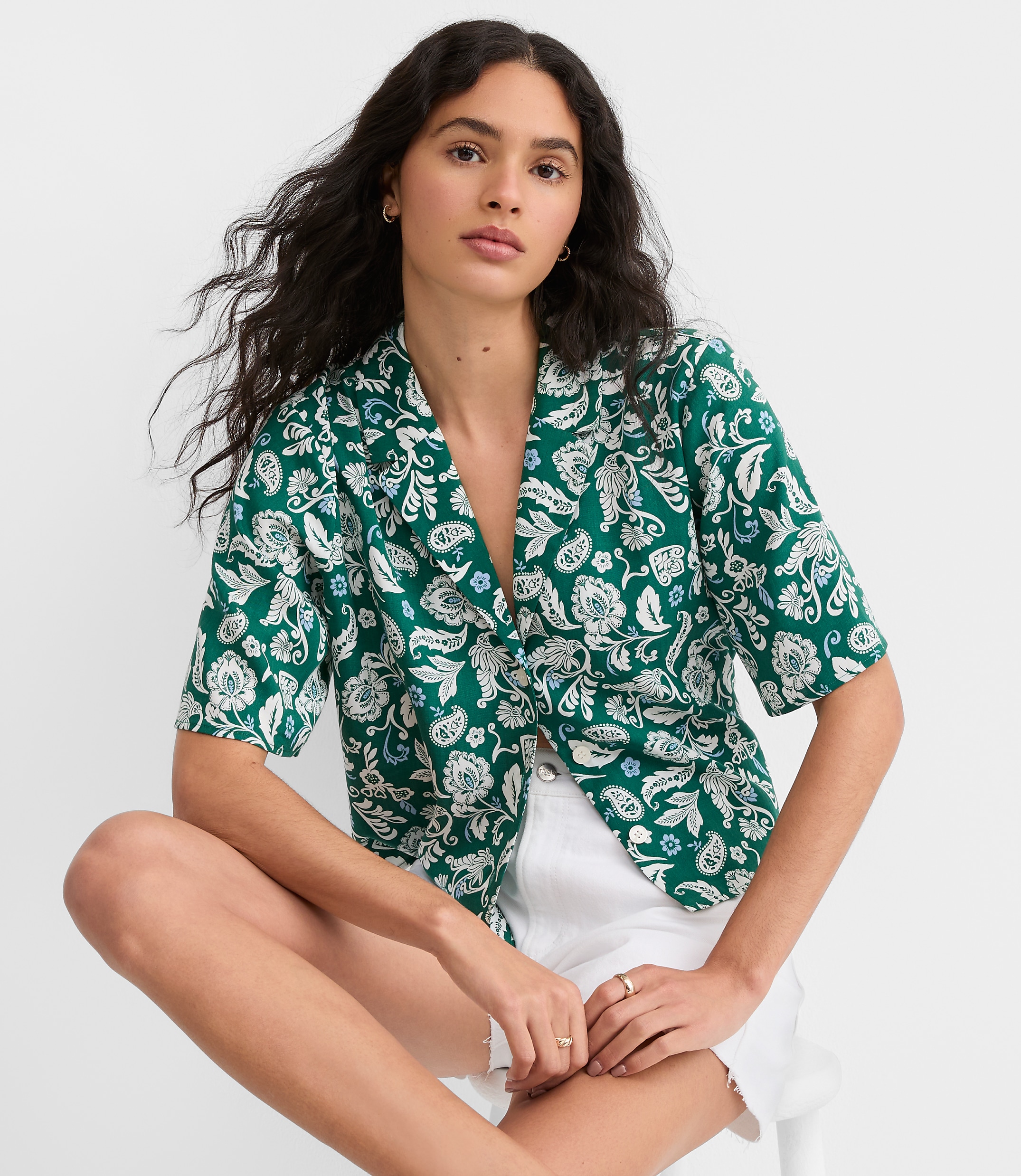 Floral Twill Relaxed Everyday Shirt
