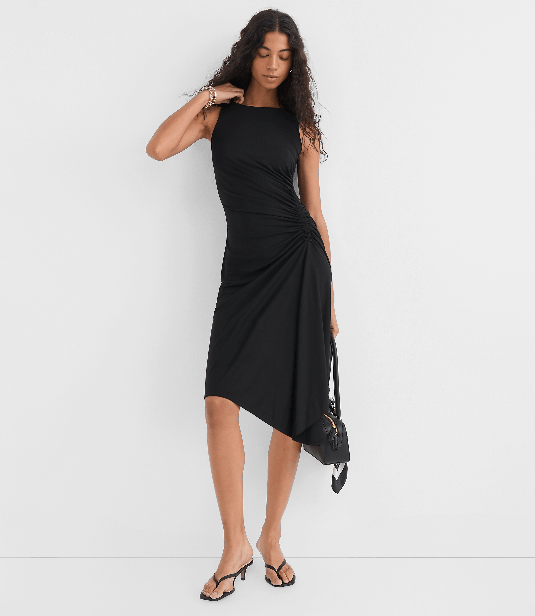 Ruched Halter Mini Dress