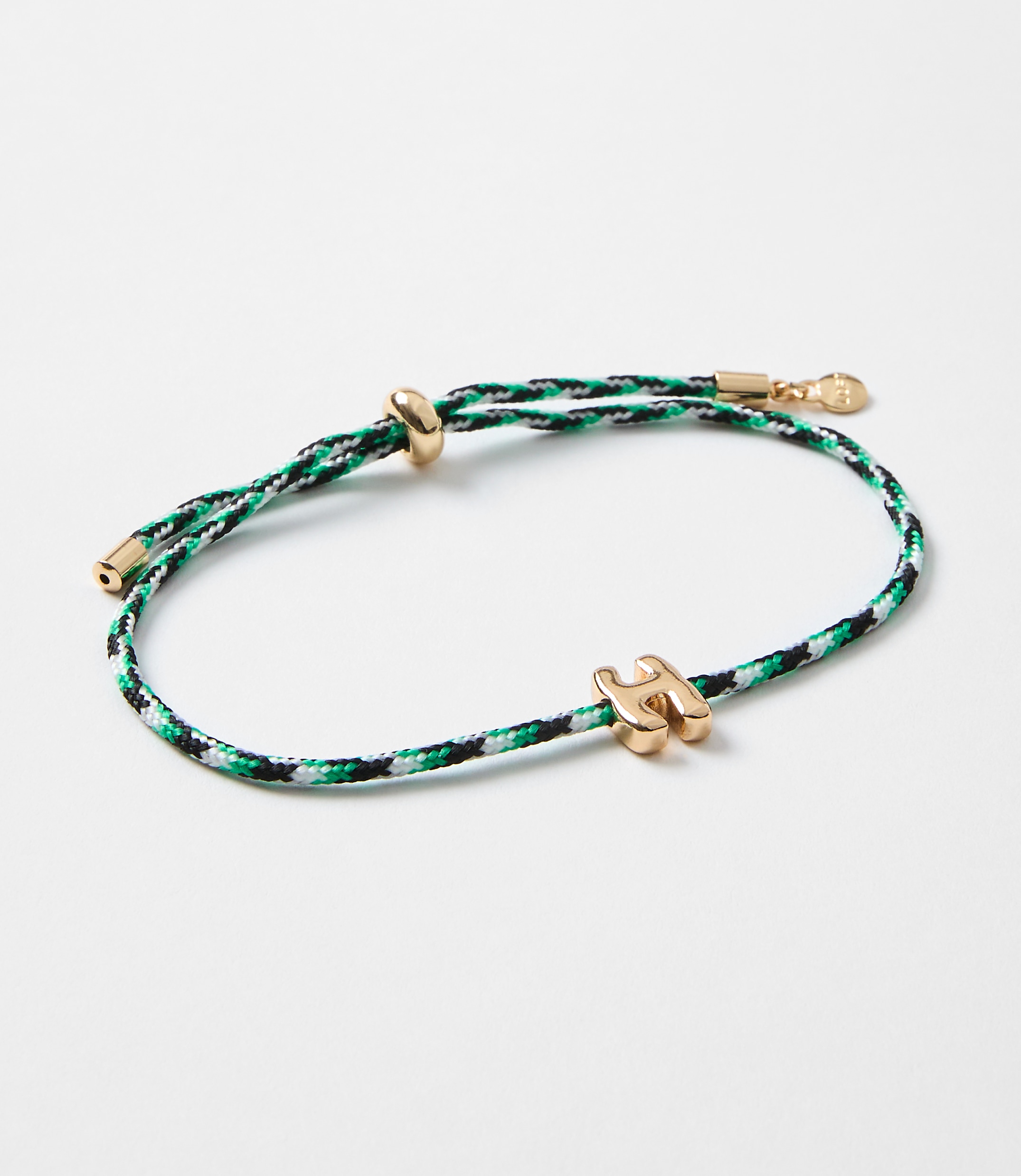 Rope Pull Tie Initial Bracelet