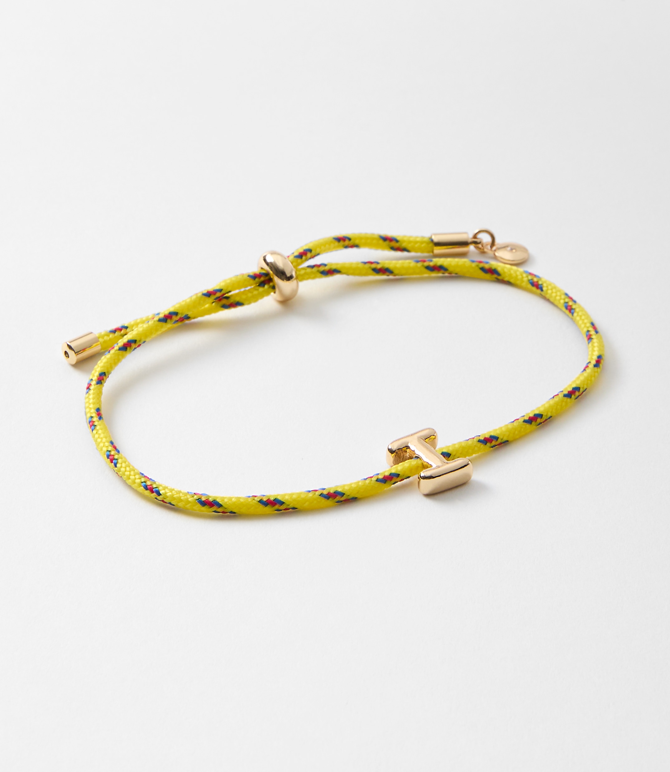 Rope Pull Tie Initial Bracelet