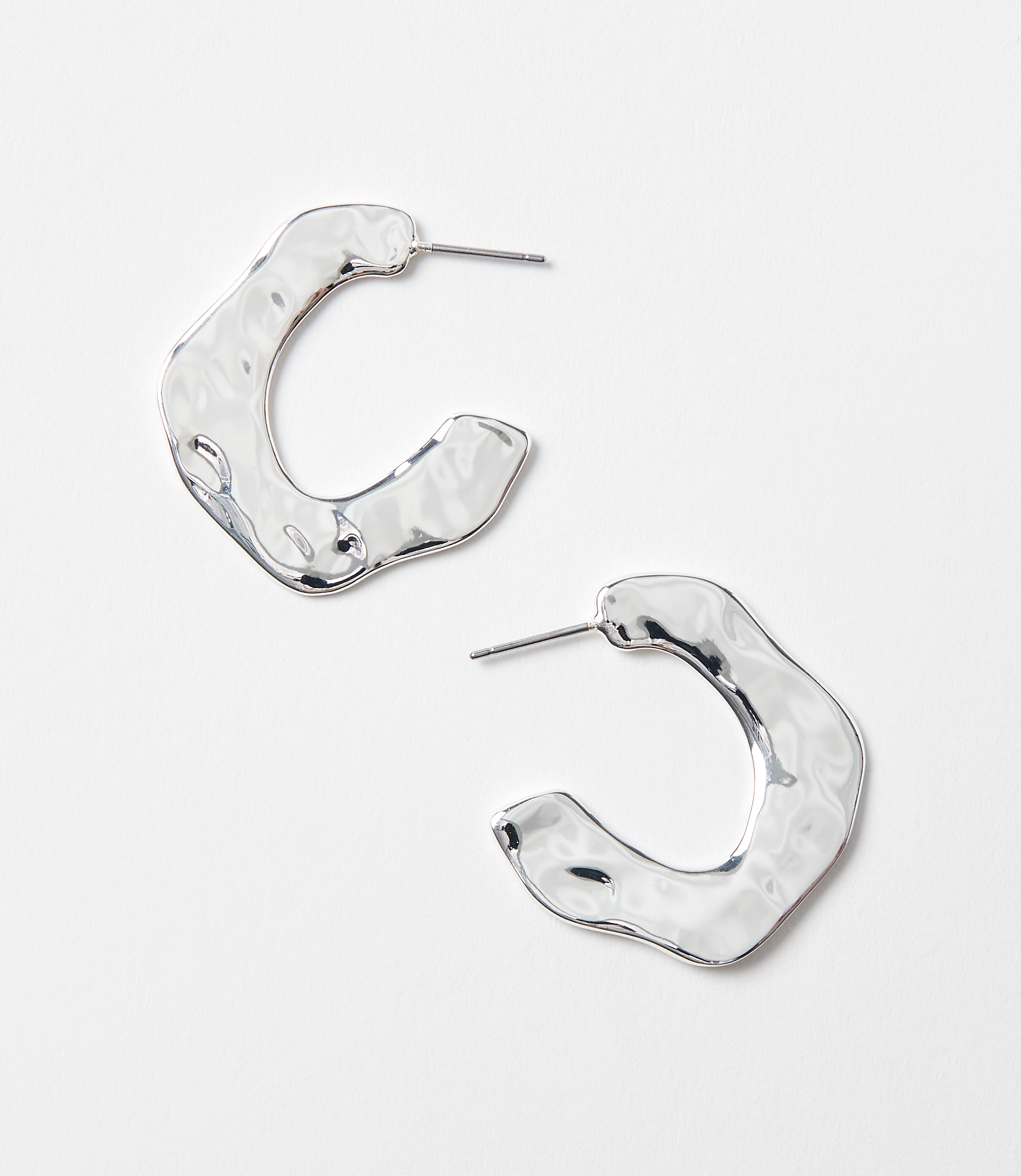 Molded Metal Hoop Earrings